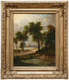 Heinrich Johann (1821-1884) - Mid 19th Century Oil, The Road to the Village