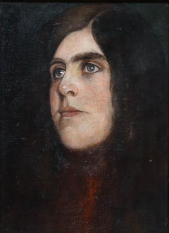 Heinrich Plühr (1859-1953) - Early 20th Century Oil, Grey Eyed Girl