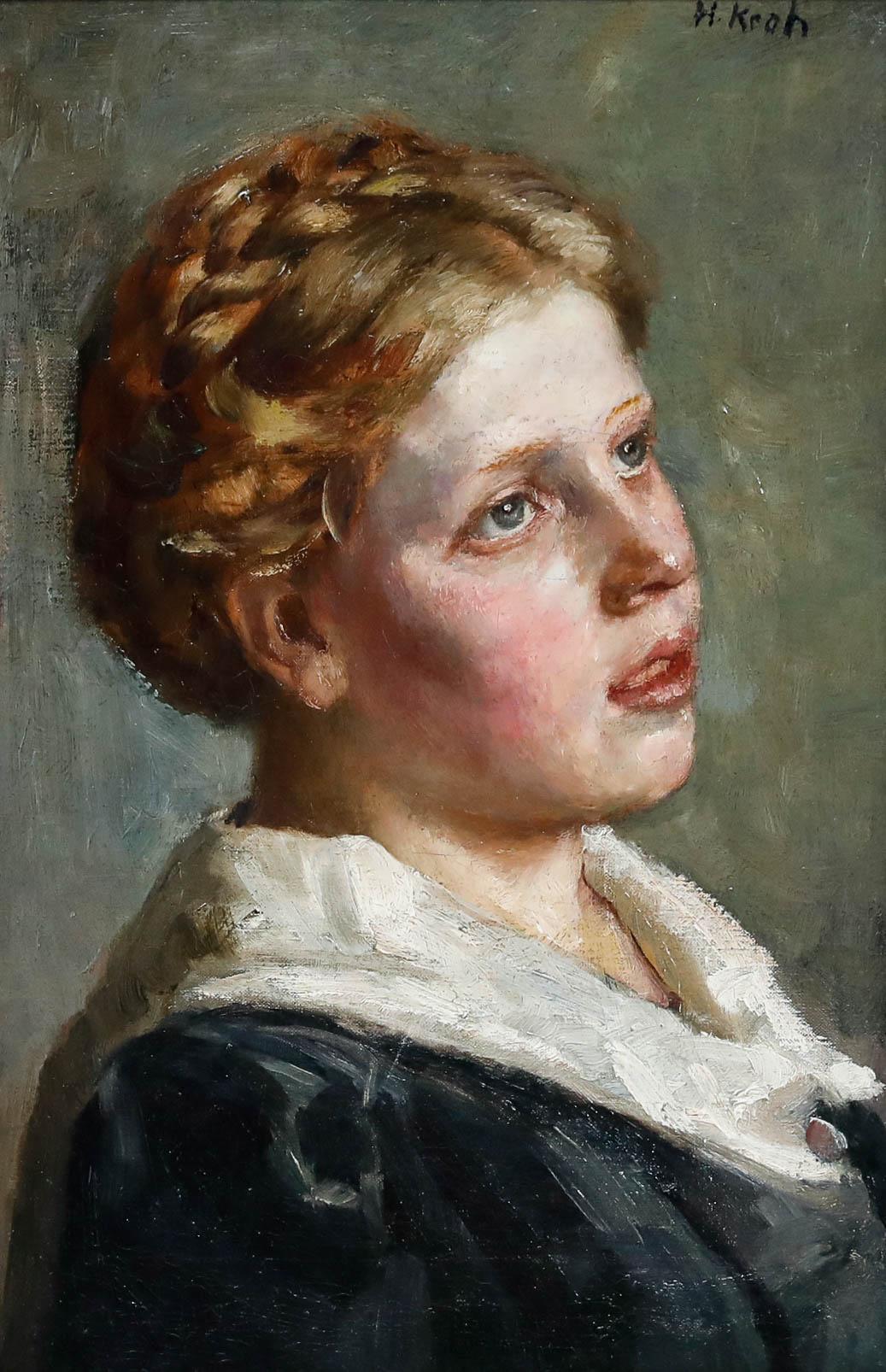 Heinz Kroh (1881-1972) - Gerahmtes Öl aus dem frühen 20. Jahrhundert, Blick aus dem Fenster – Painting von Unknown