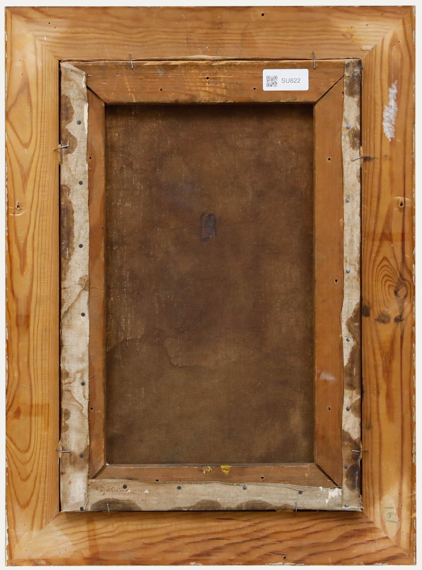 Heinz Kroh (1881-1972) - Gerahmtes Öl aus dem frühen 20. Jahrhundert, Blick aus dem Fenster (Braun), Portrait Painting, von Unknown