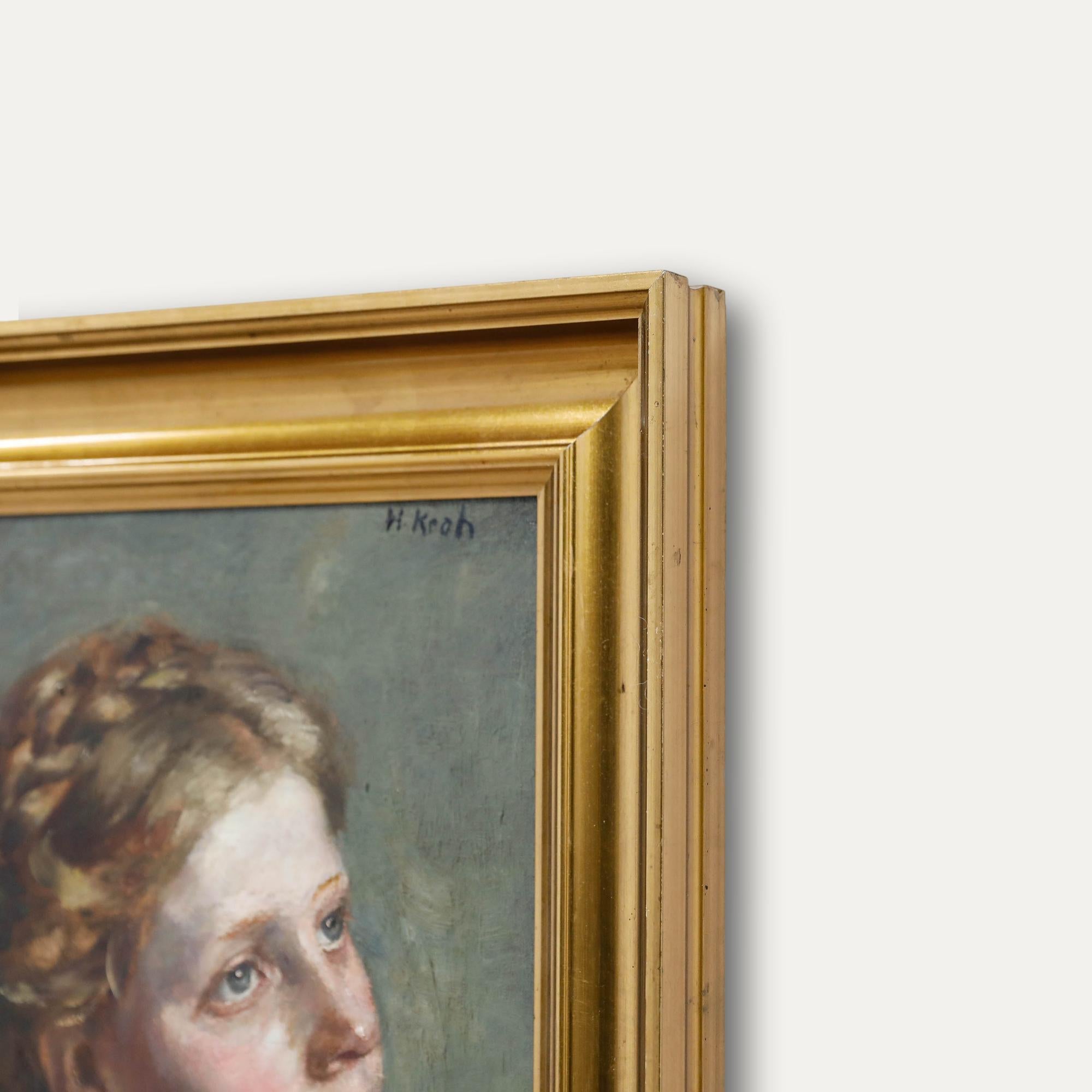 Heinz Kroh (1881-1972) - Gerahmtes Öl aus dem frühen 20. Jahrhundert, Blick aus dem Fenster im Angebot 1