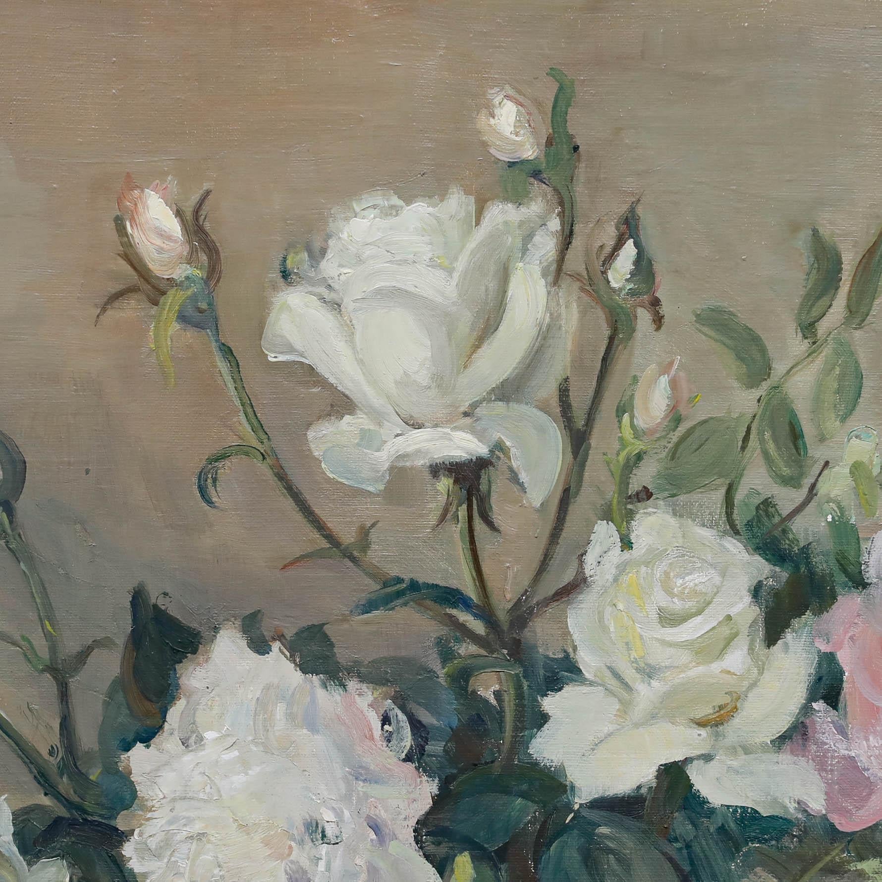 Helen Straker  - 1979 Öl, Eine Studie über Rosen 1