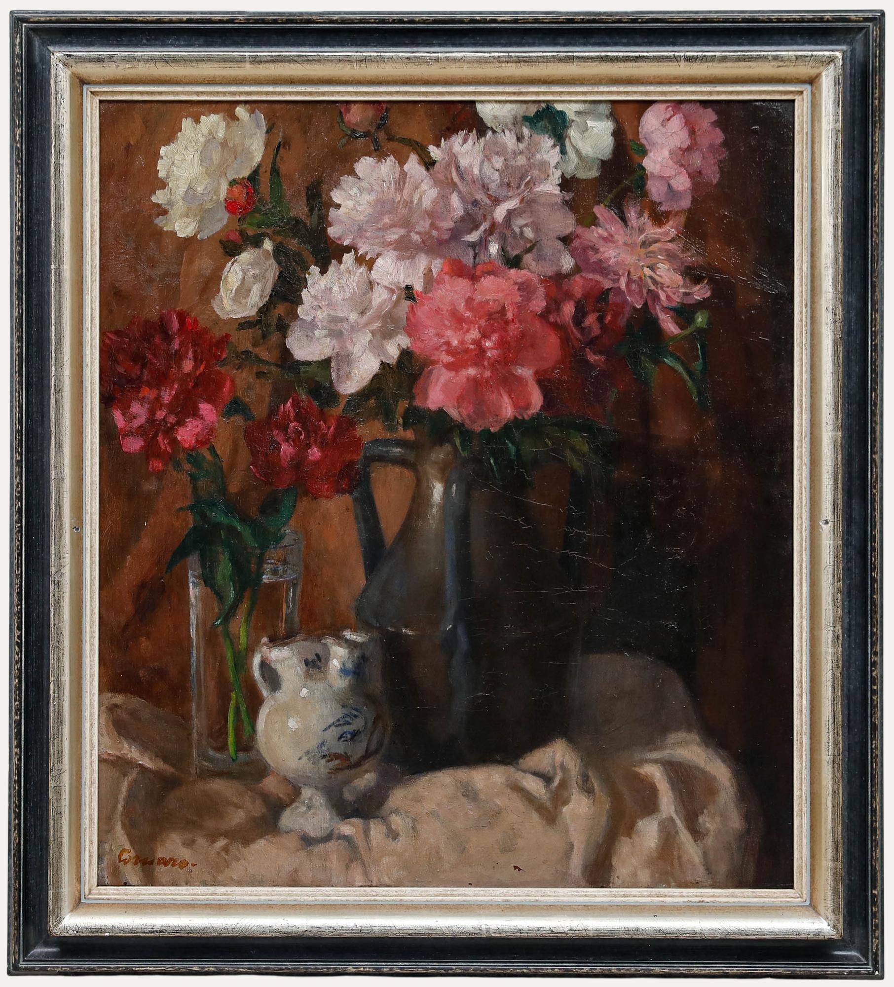 Helene Cornaro (1871-1965) - Anfang 20. Jahrhundert Öl, Stillleben mit Nelken