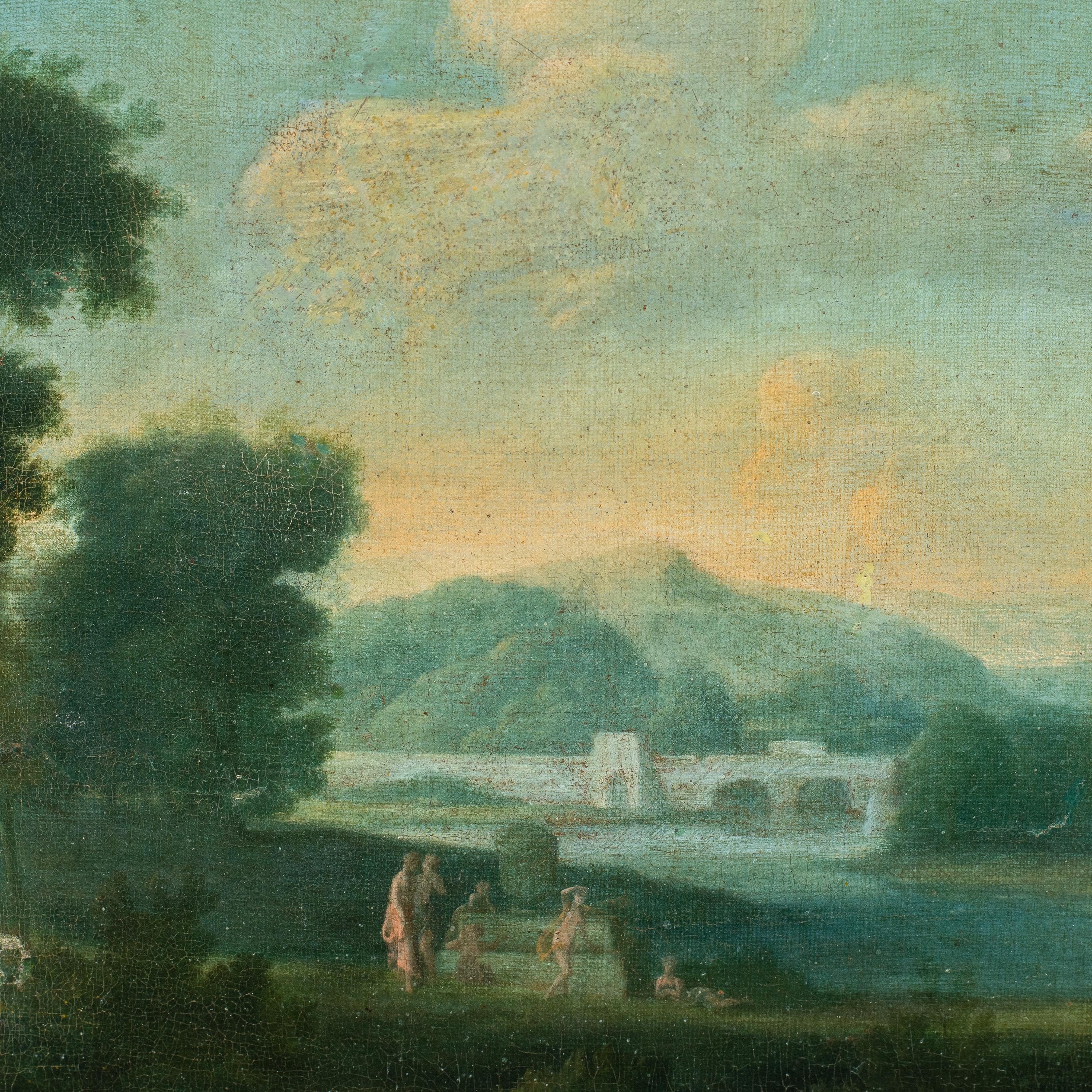 Hendrick van Lint workshop (Roma)- 18th century landscape painting - Apollo - Painting Rococò di Unknown