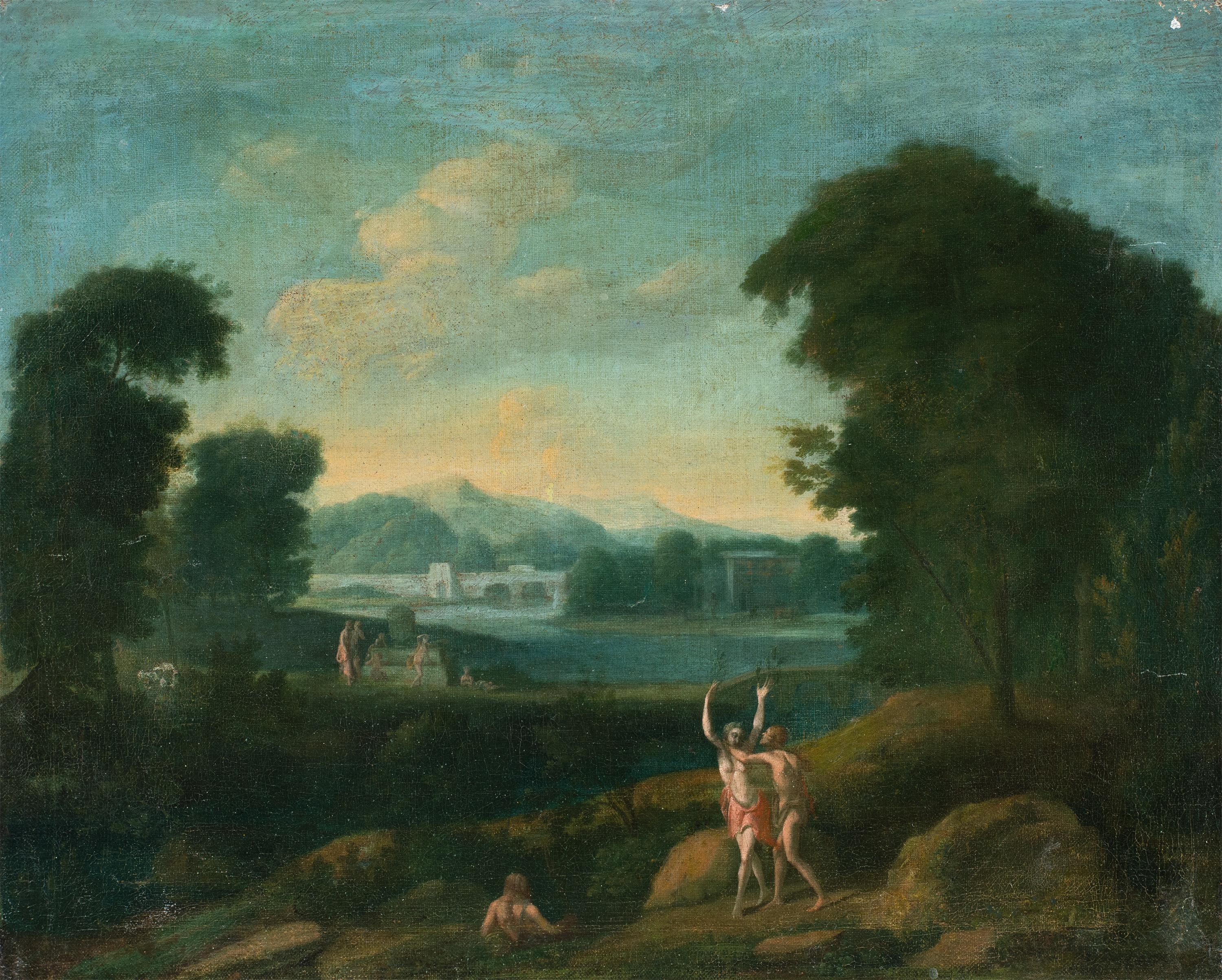 Hendrick van Lint workshop (Roma)- 18th century landscape painting - Apollo