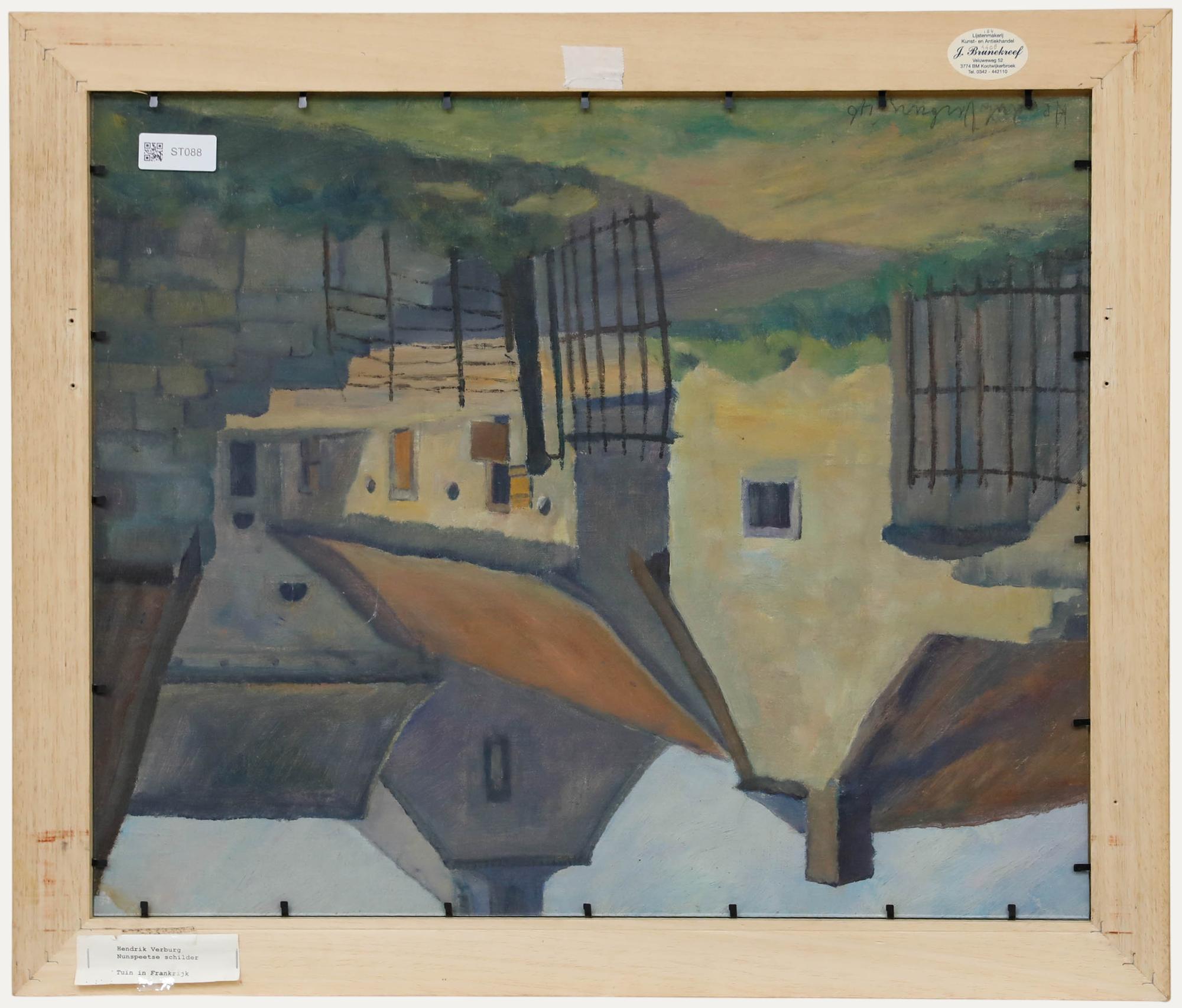 Hendrik Verburg (1895-1973) - Mitte 20. Jahrhundert Öl, Der Gemüsegarten (Schwarz), Landscape Painting, von Unknown