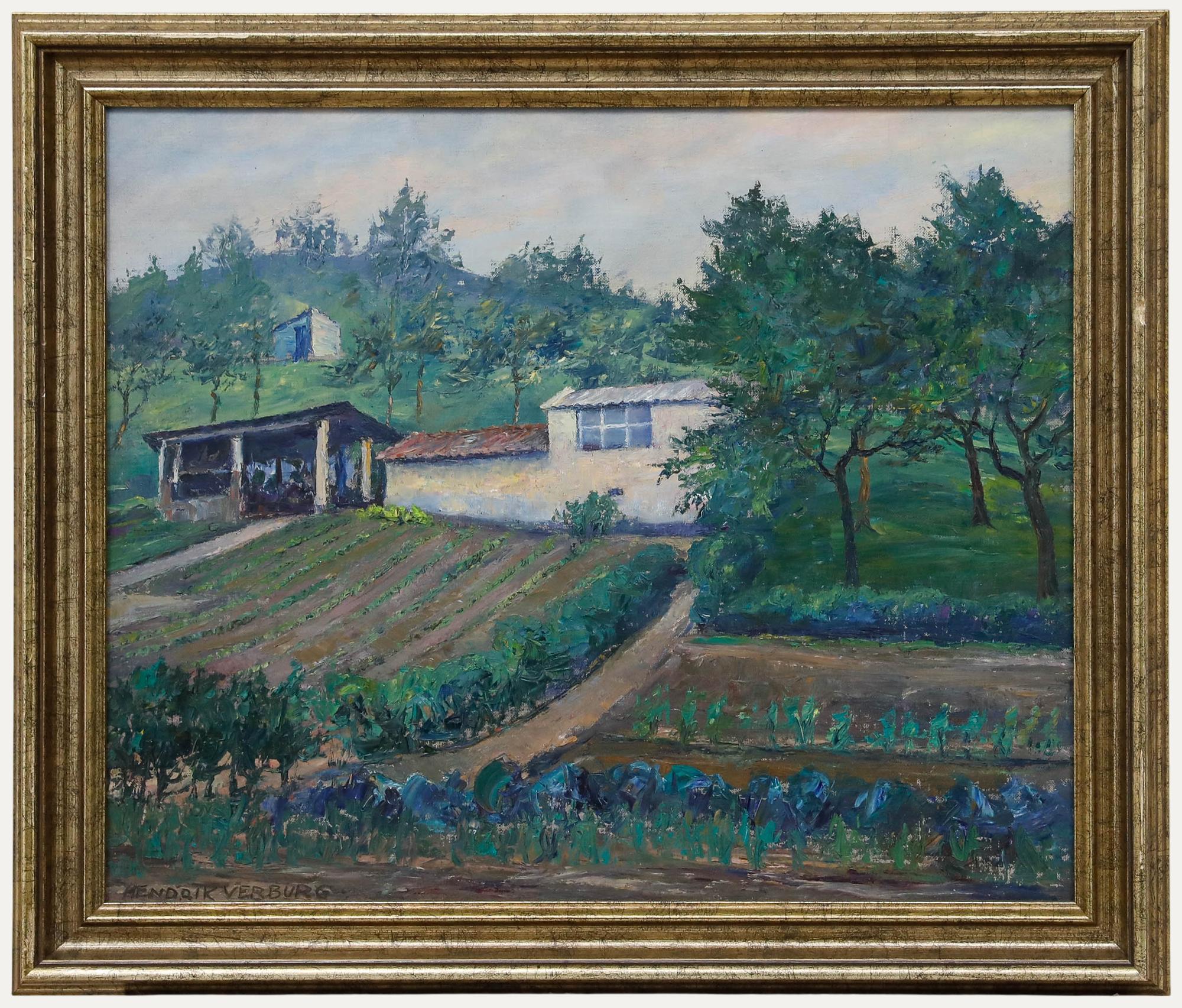 Hendrik Verburg (1895-1973) - Mid 20th Century Oil, The Vegetable Garden