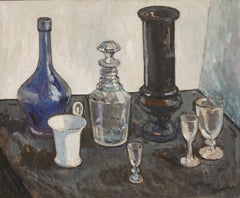 Henk Maas (1924-2005) - Dutch School 1959 Oil, Blue Glass