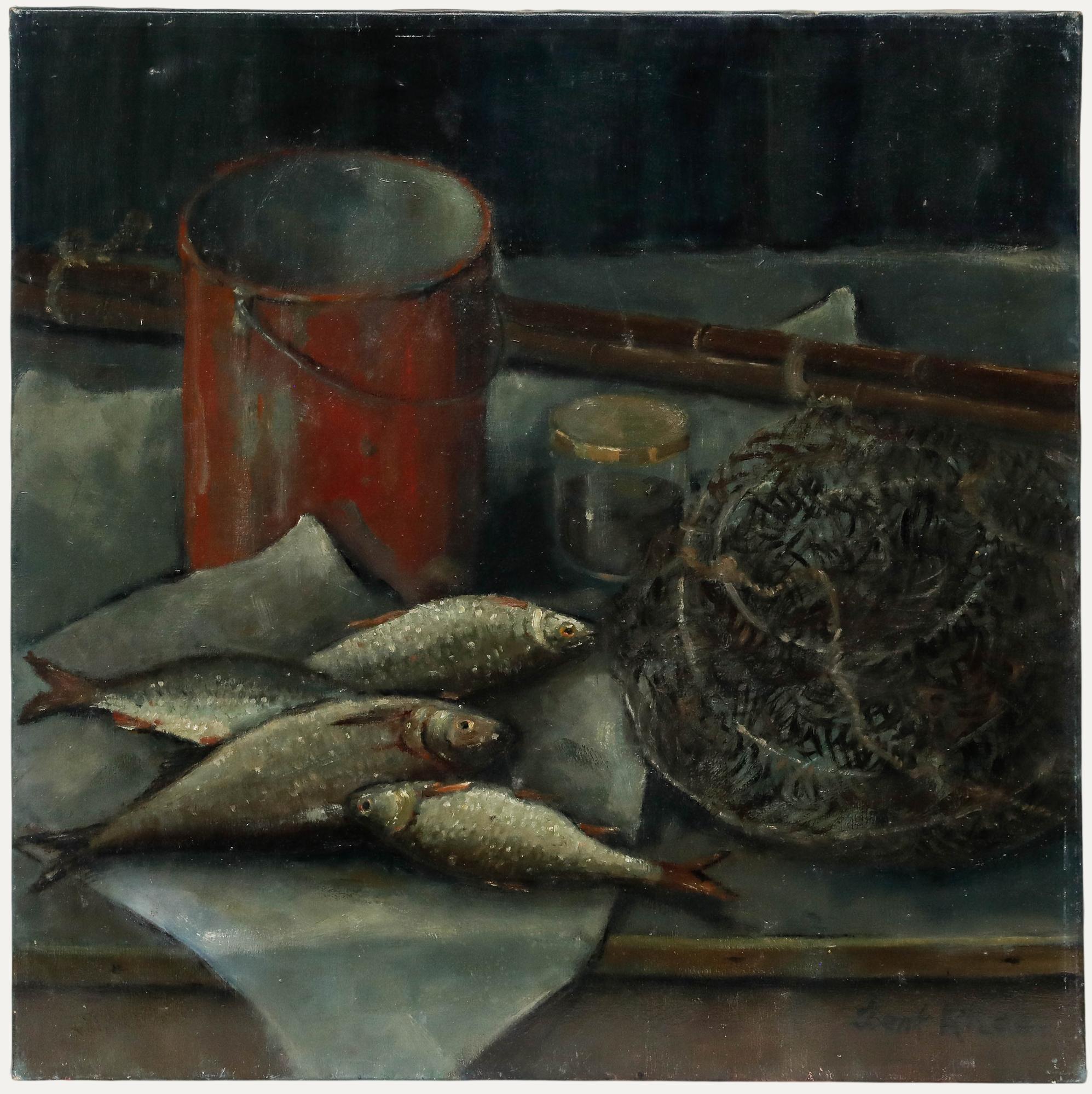 Henk Rhee (1914-1999) - Óleo del siglo XX, Aparejo de pescador