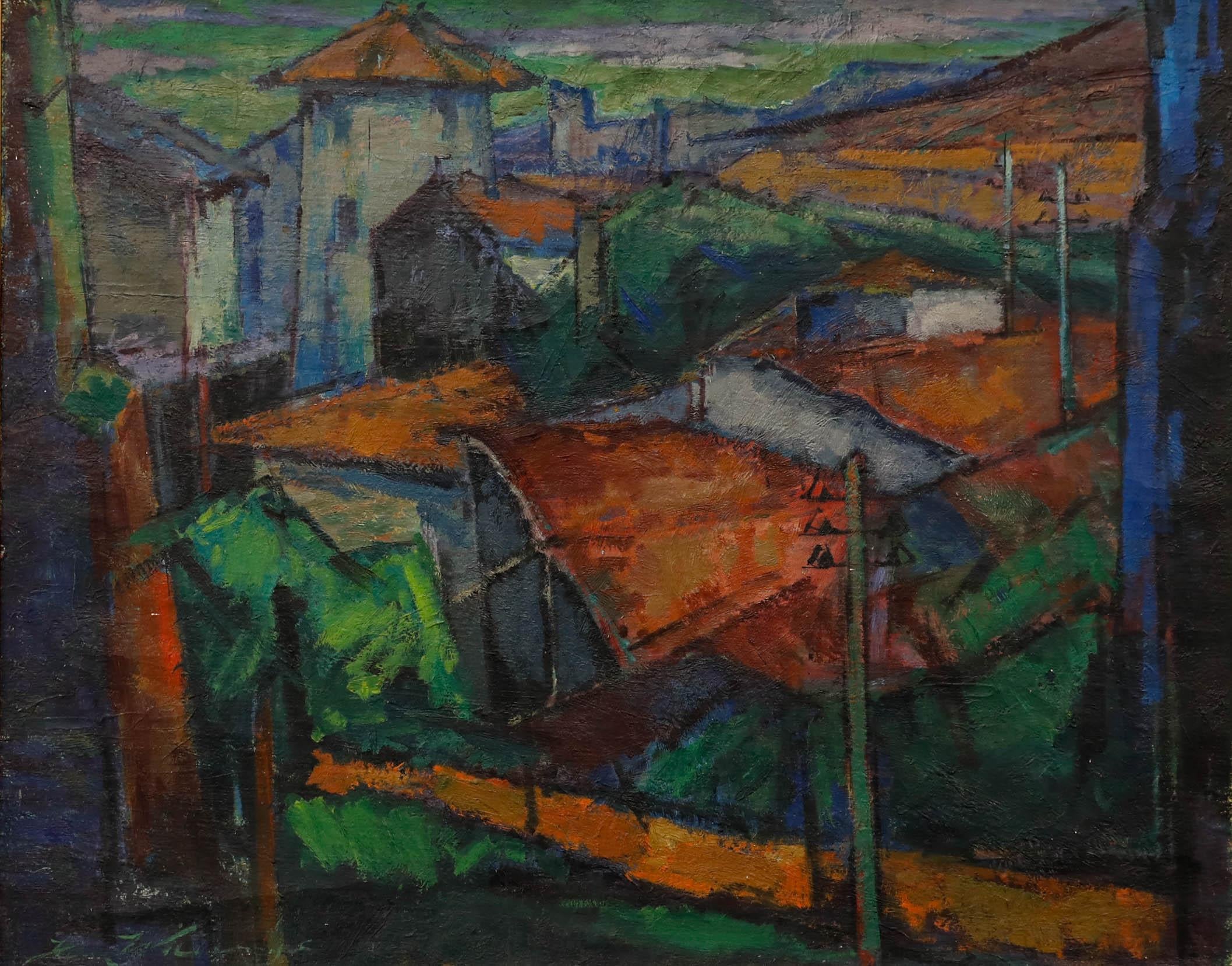 Henk Willemse (1915-1980) - 1950 Oil, L'Arbresle, France - Painting by Unknown