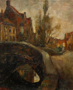 Henry Cartier - Belgian School Early 20th Century Oil, Vlamingbrug