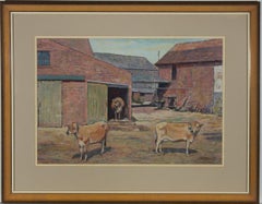 Vintage Henry E. Foster (1921-2010) - 1971 Oil, Jersey Cows at Tardibridge Farm