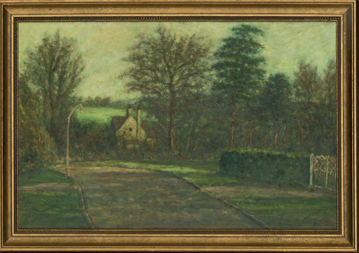 Unknown Landscape Painting - Henry E. Foster (1921-2010) - Signed & Framed 1974 Oil, Forgemill Cottage