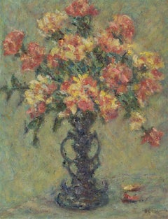 Henry E. Foster (1921-2010) - Signed & Framed 2000 Oil, Floribunda Roses