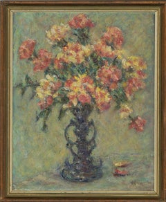 Henry E. Foster (1921-2010) - Signed & Framed 2000 Oil, Floribunda Roses