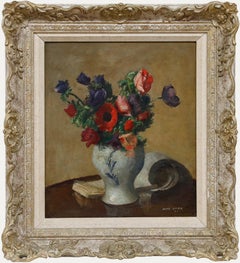 Henry Marvell Carr RA (1894-1970) - 1946 Öl, Stillleben mit Anemonen in einer Vase