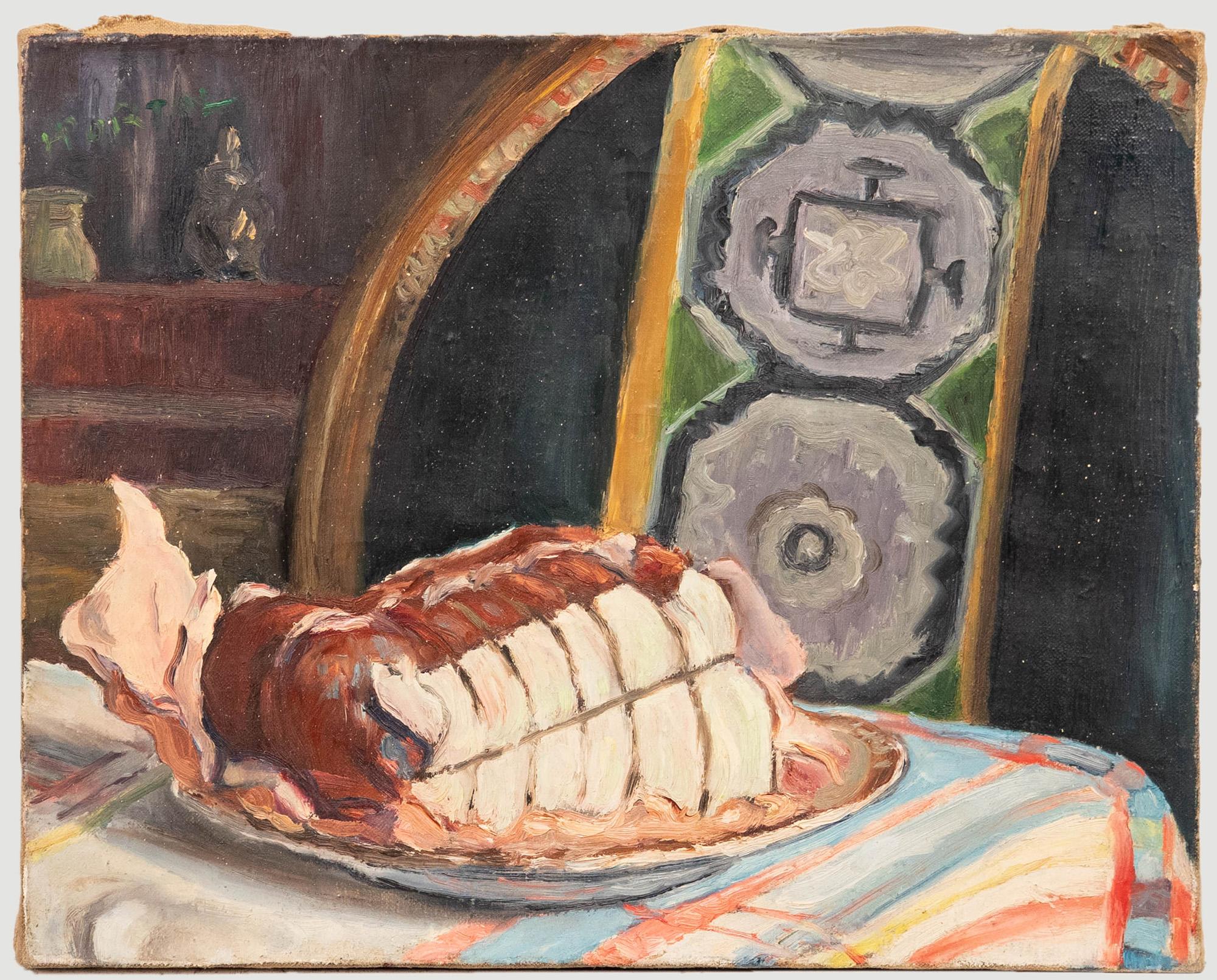 Still-Life Painting Unknown - Henry Portal (1890-1982) - Huile du milieu du 20e siècle, un joint de requin