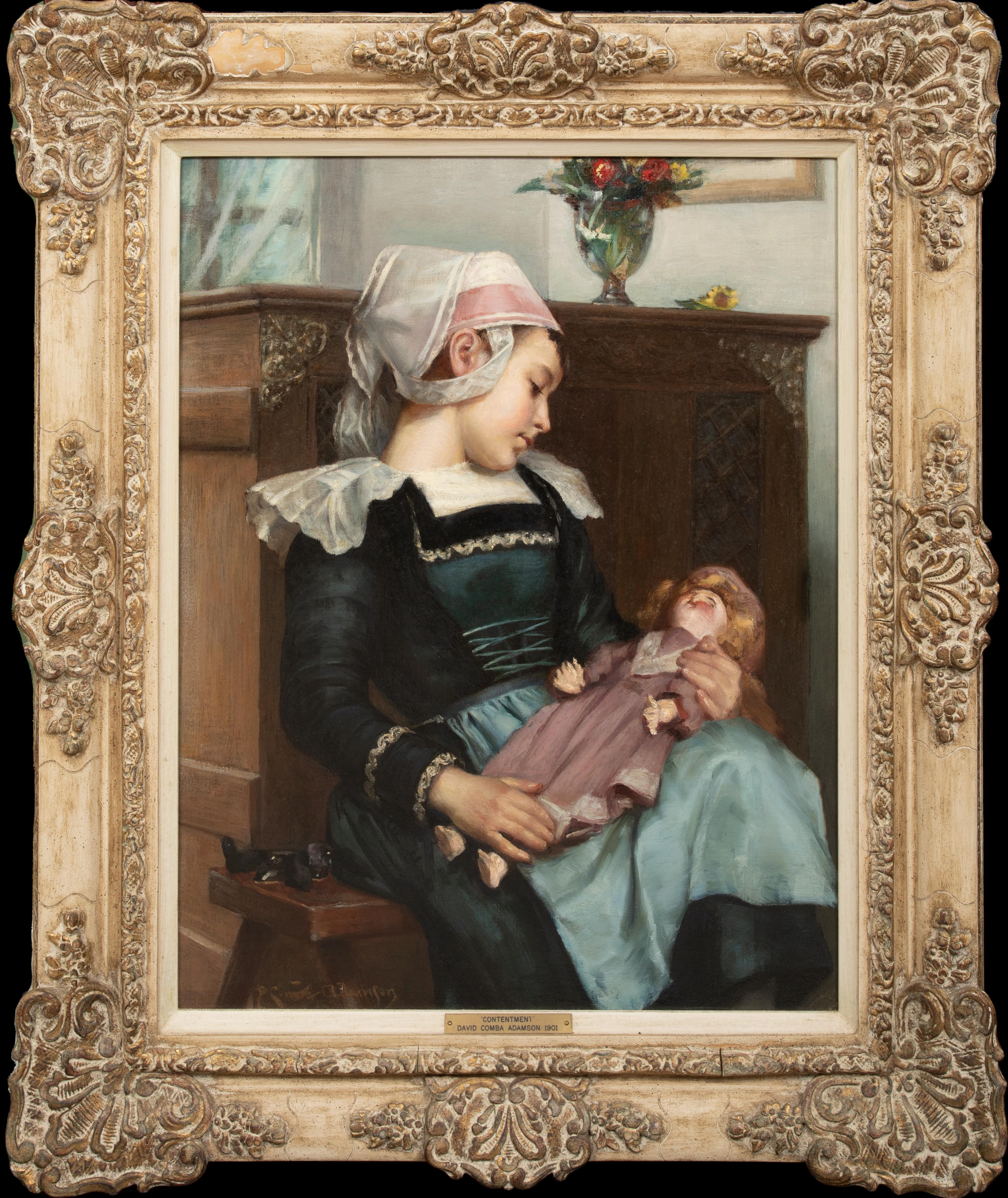 Her Favorite, 19th Century

David Comba Adamson (1559-1926) similar works to $14,000

Exhibited
Dundee, Dundee Fine Art Exhibition.

Large 19th Century portrait of a young Breton girl holding her favorite doll, oil on canvas by David Adamson.