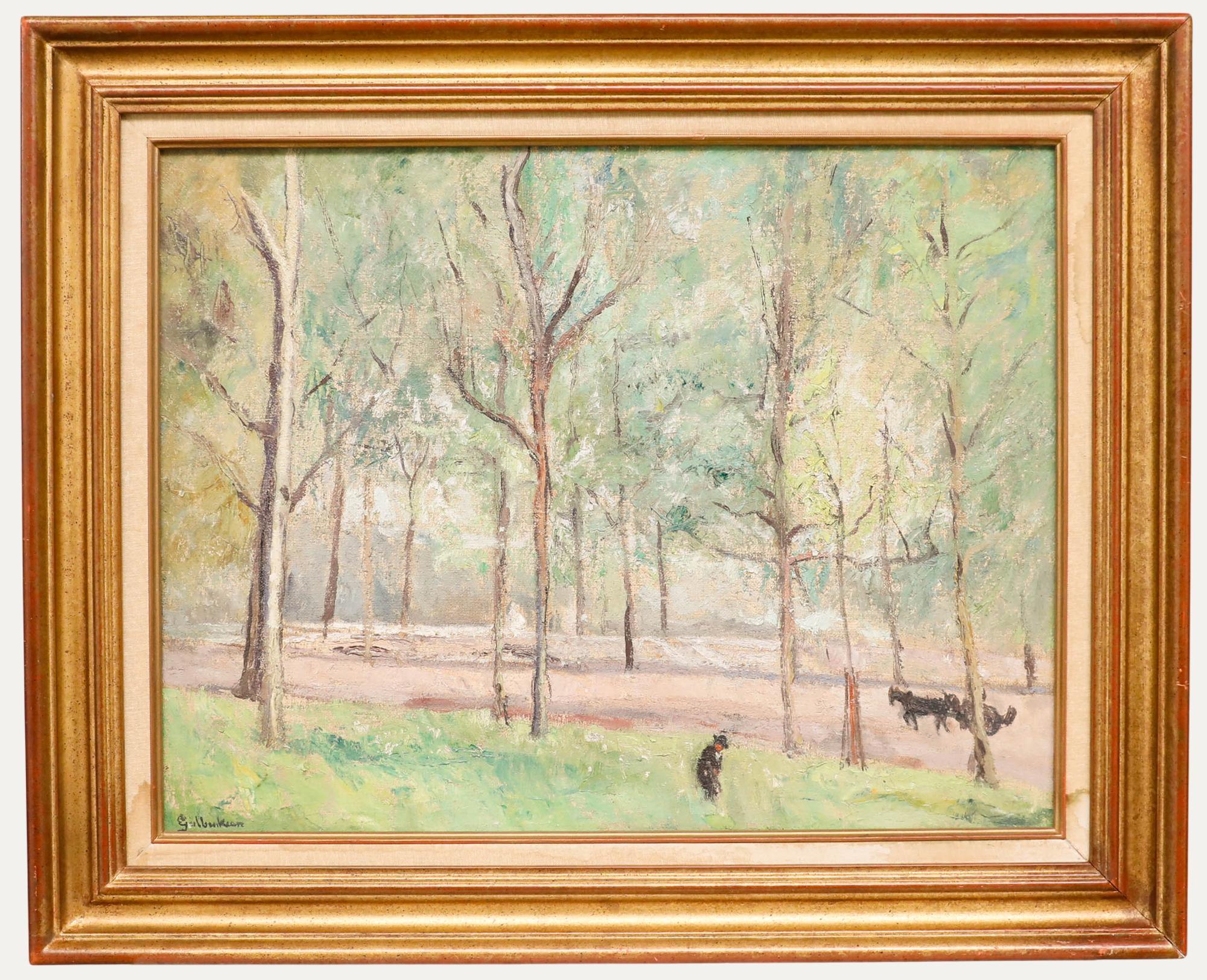 Unknown Landscape Painting - Herand Gulenkian (1880-1968) - Mid 20th Century Oil, Summer Ploughing