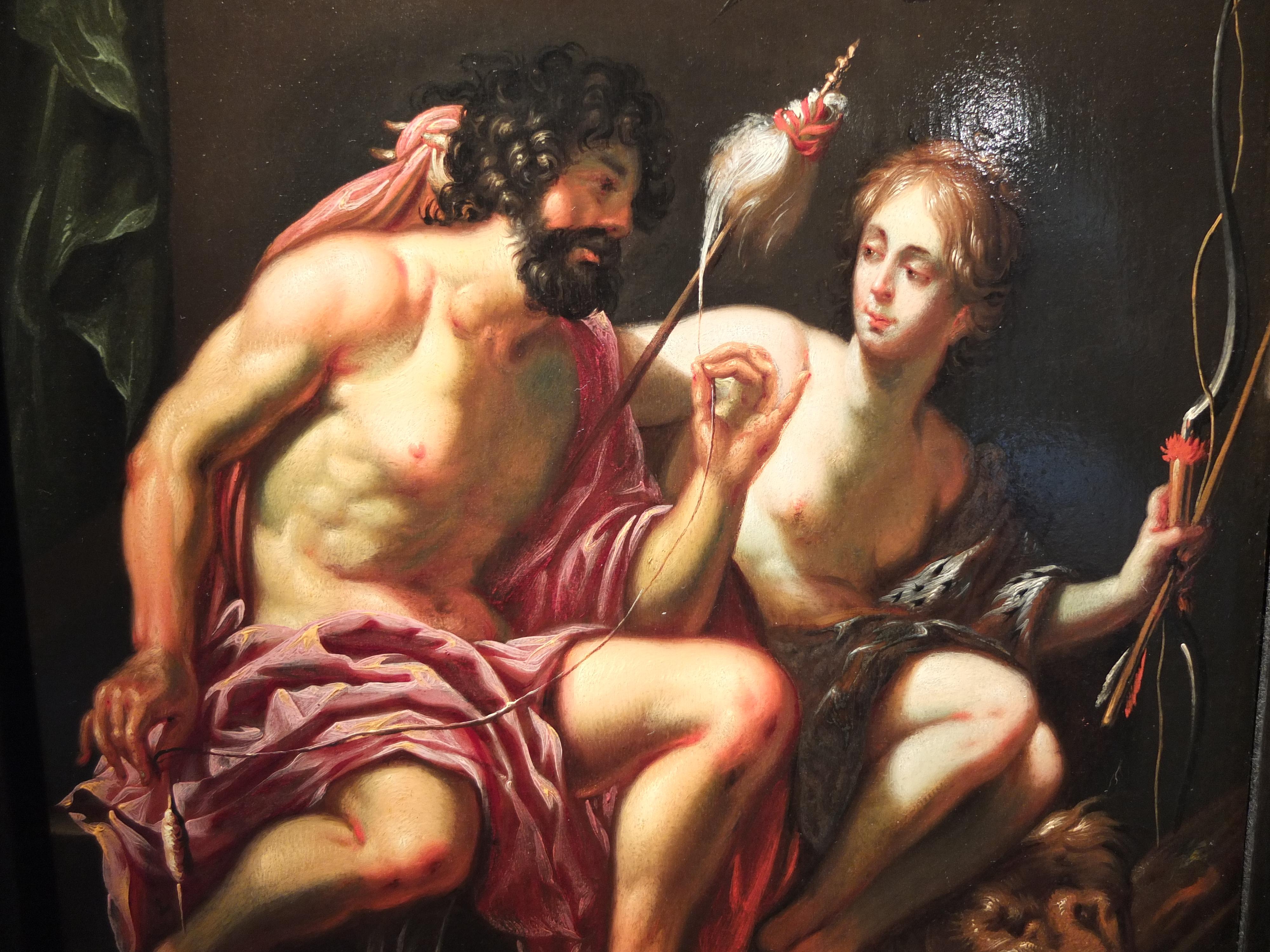 Hercules and Omphale, Old Master Painting, Mannerism, Baroque, Mythology, Prague For Sale 9