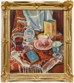 Vintage Hermann Peters (1886-1970) - Framed Mid 20th Century Oil, Still Life of Cups