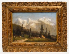 Heyer - Continental School Late 19th Century Oil, Snow-Capped Mountains Antique Heyer - Continental School Late 19th Century Oil, Snow-Capped Mountains