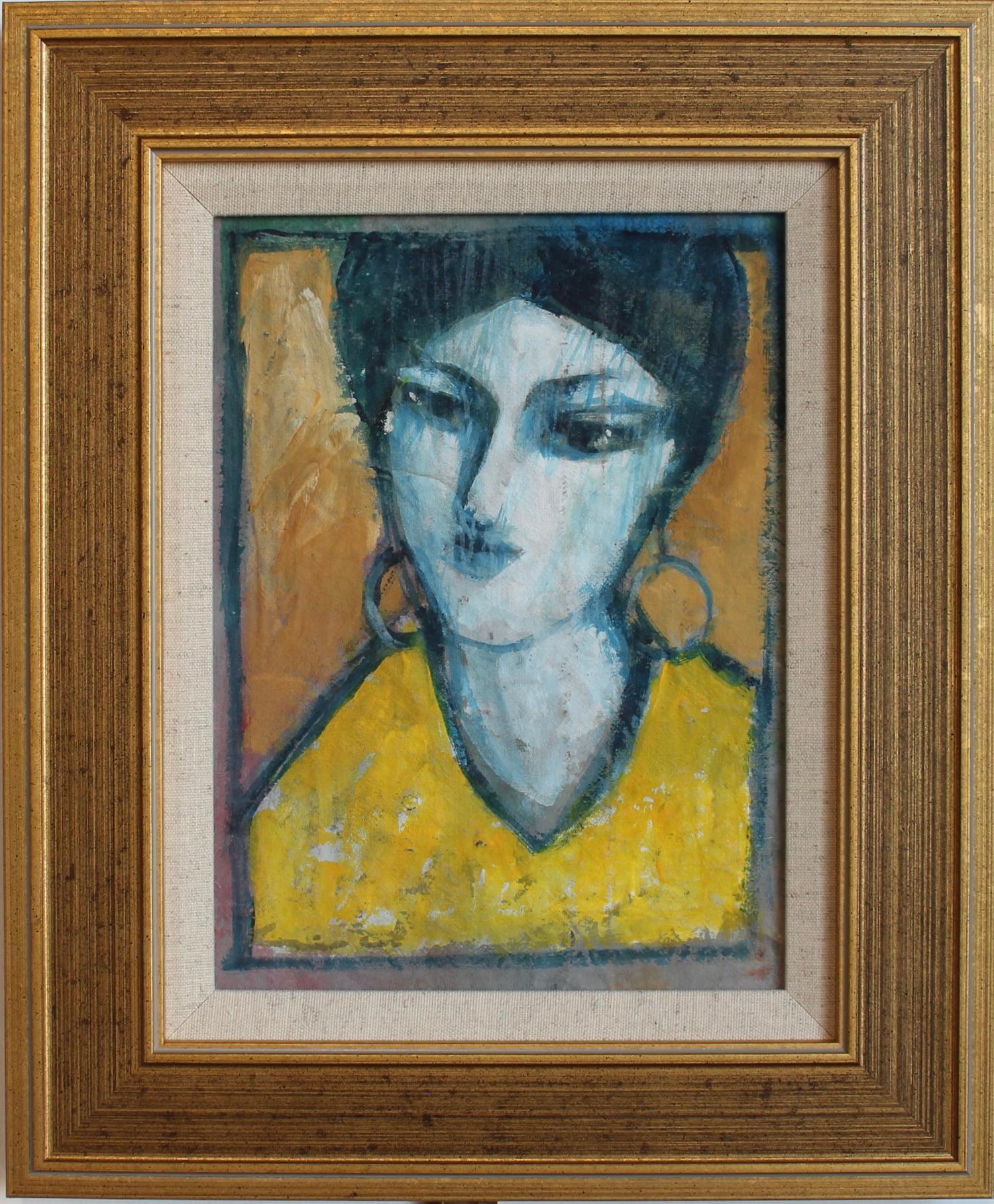 Portrait Painting Unknown - Portraits cachés XIV, acrylique sur toile, signé, CIRCA les années 1980