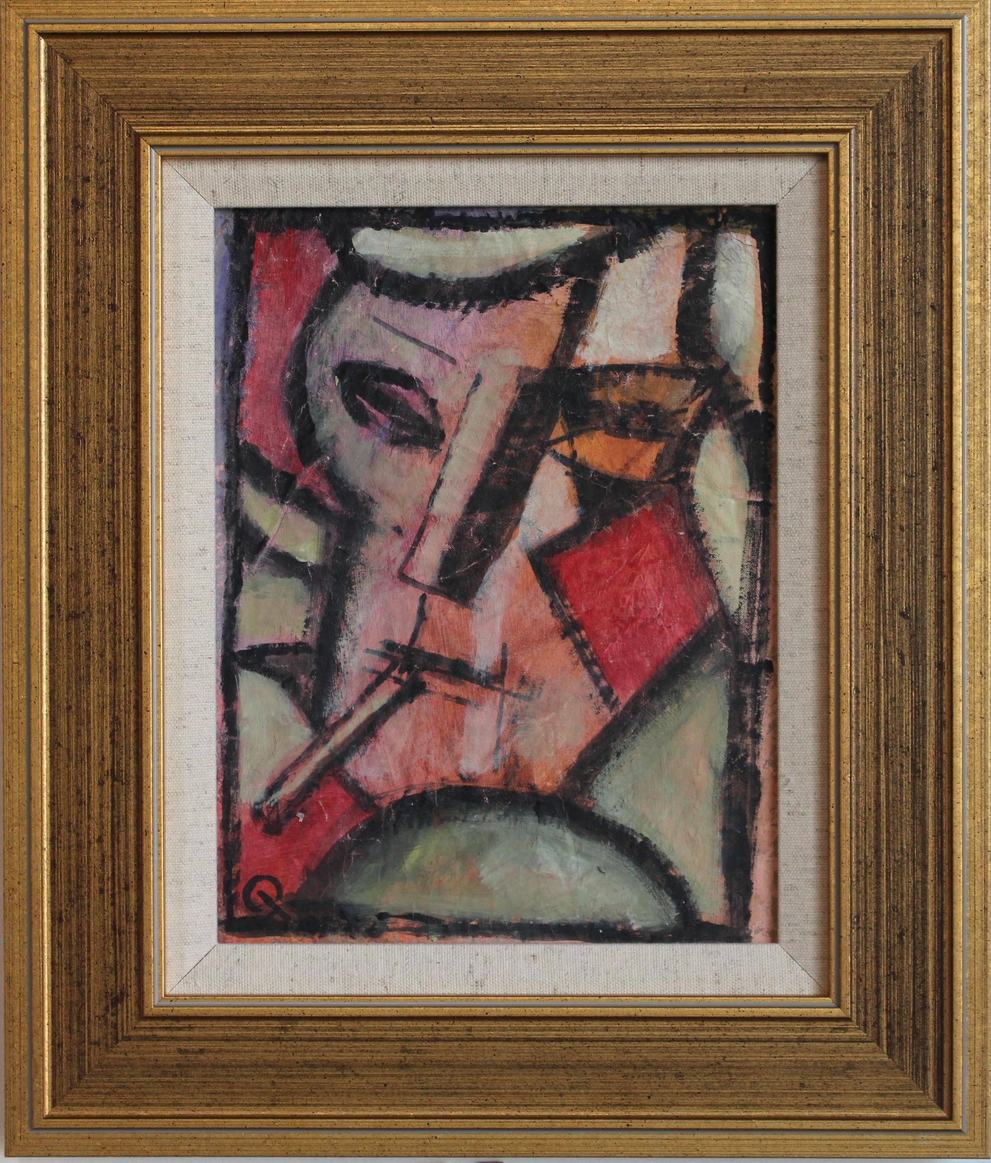 „Hidden Portraits XVII“, Acryl auf Leinwand, moderne Kunst, gerahmt, CIRCA 1980