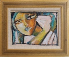 Hidden Portraits XXXI, Modern Acrylic on Canvas, Framed, Circa 1980s