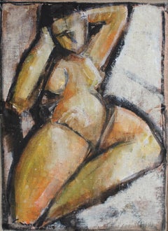 Hidden Portraits XXXII, Modern Acrylic on Canvas, Framed, Circa 1980s