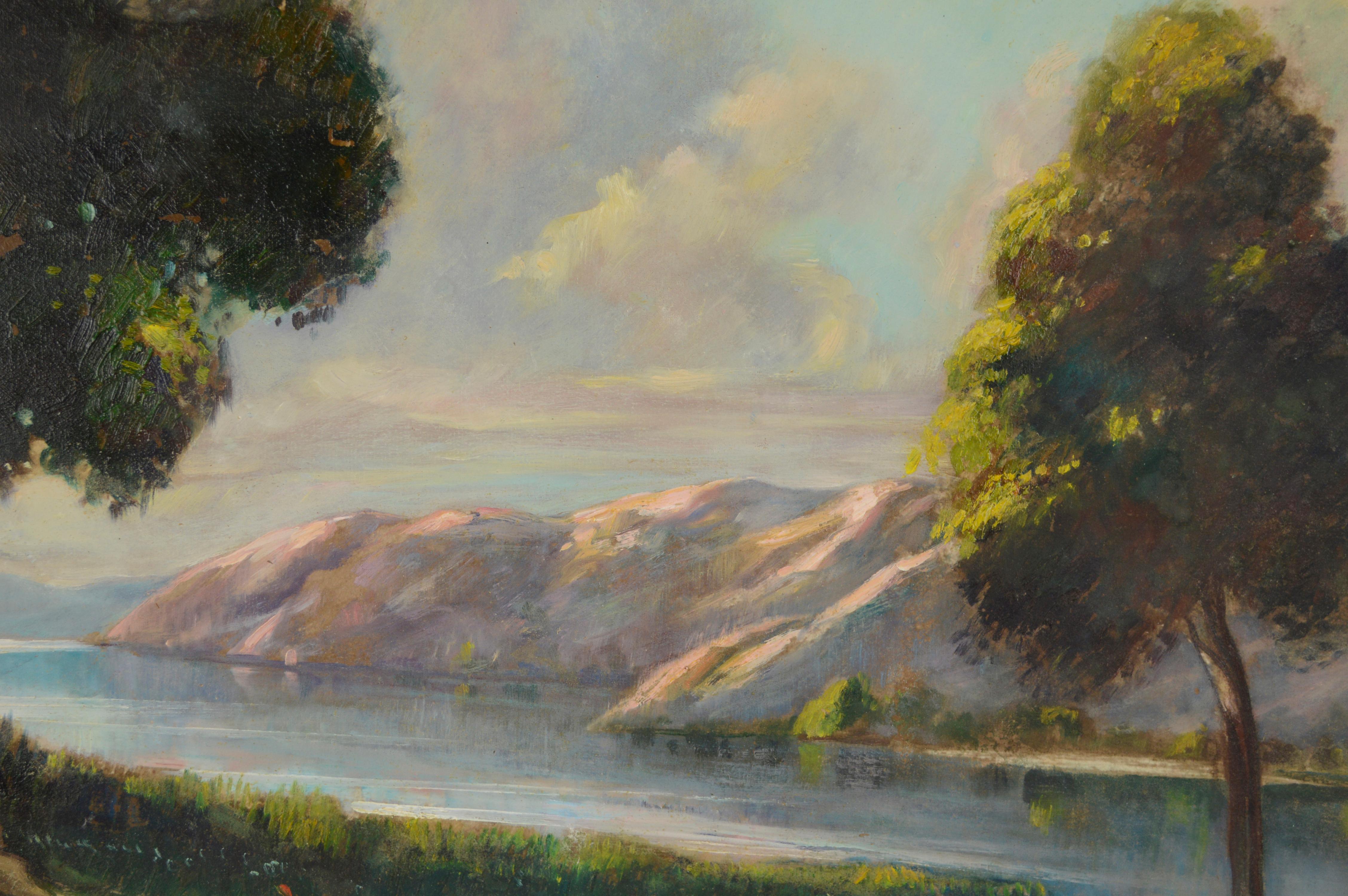 Paisaje de Esplendor Estival de las Altas Sierras de mediados de siglo - Painting de Unknown