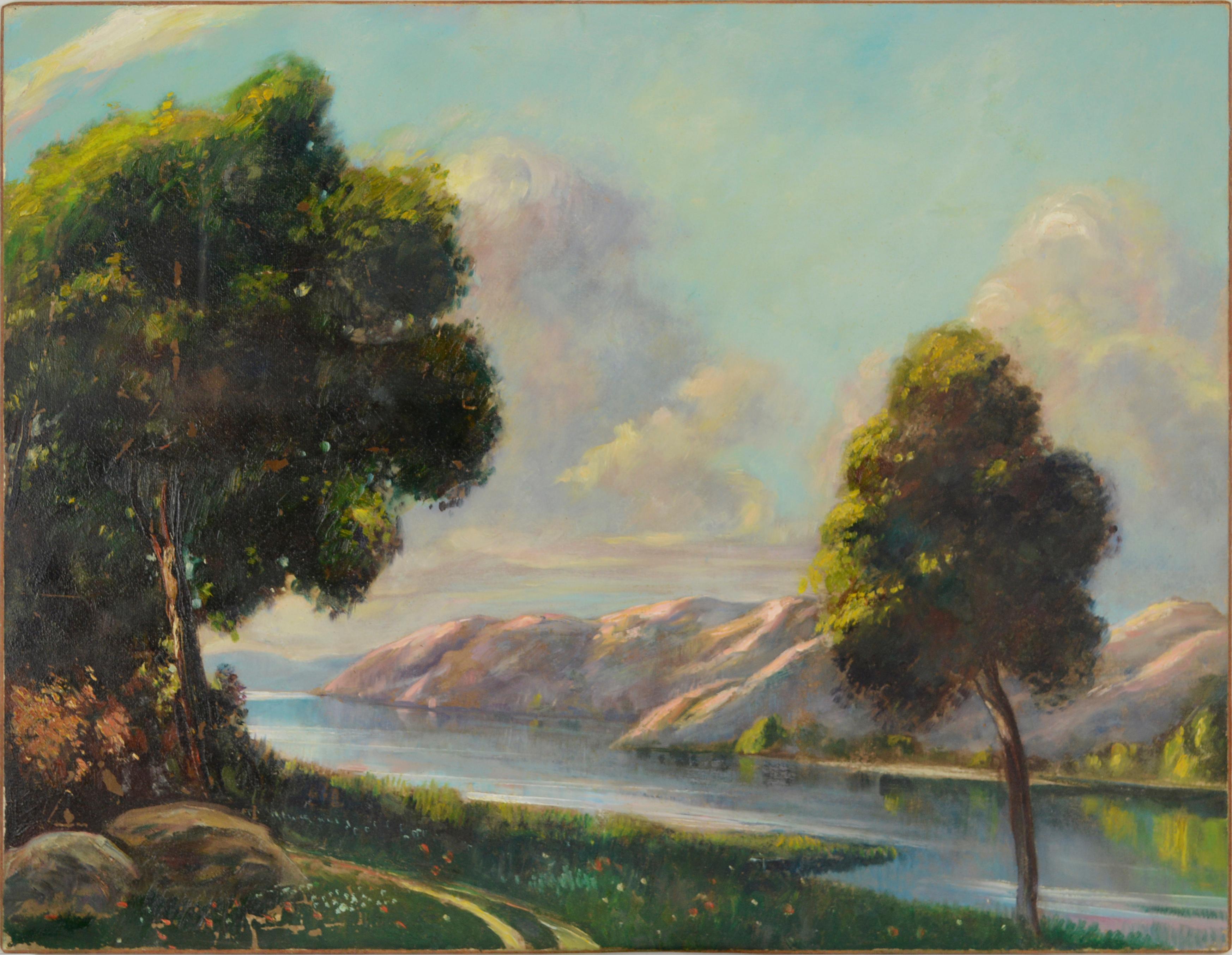 Unknown Landscape Painting - Mid Century High Sierras Summer Splendor Landscape