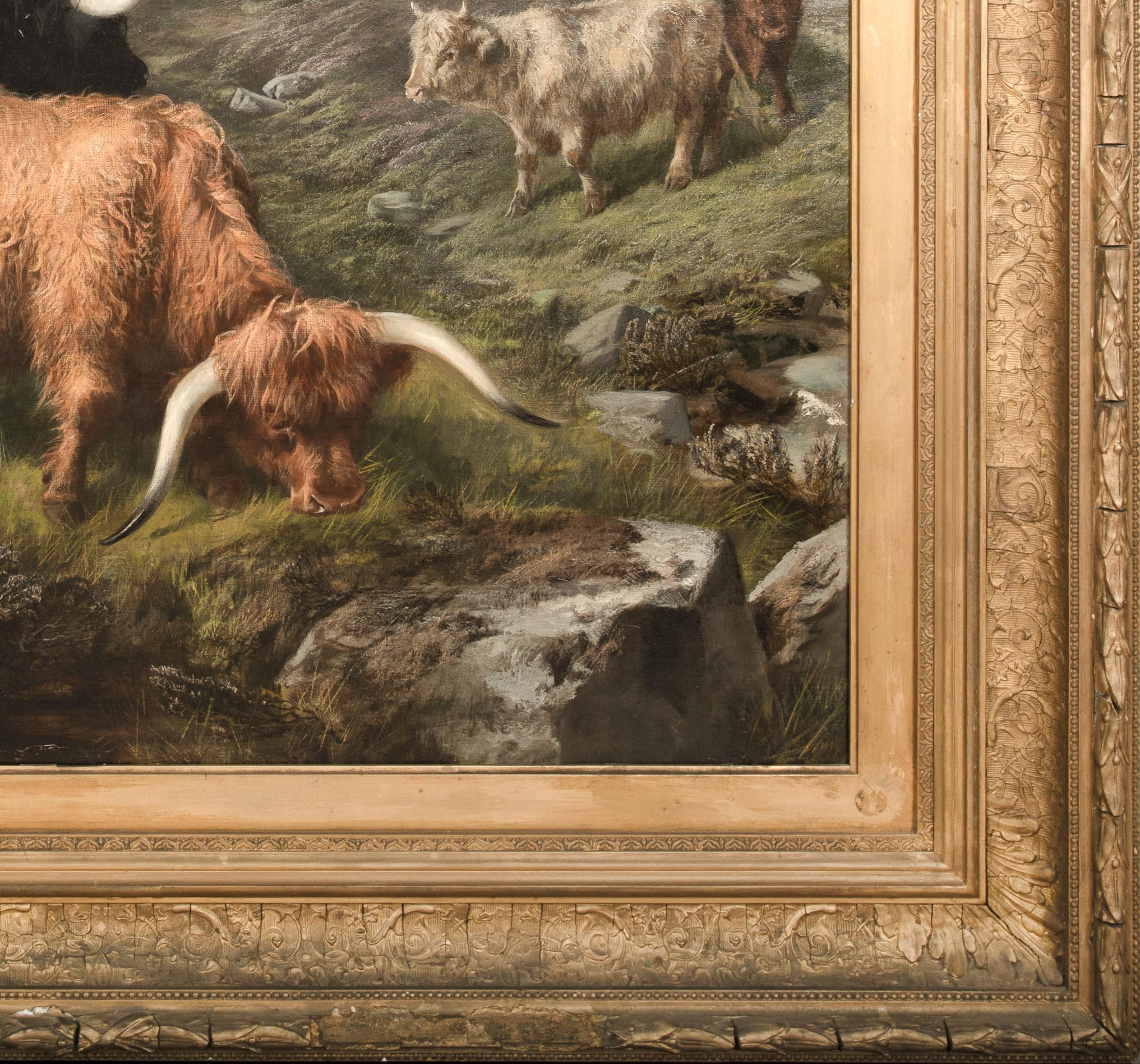 Highland Cattle, 19th Century  by E R Breach (19th Century, Scottish)   For Sale 1