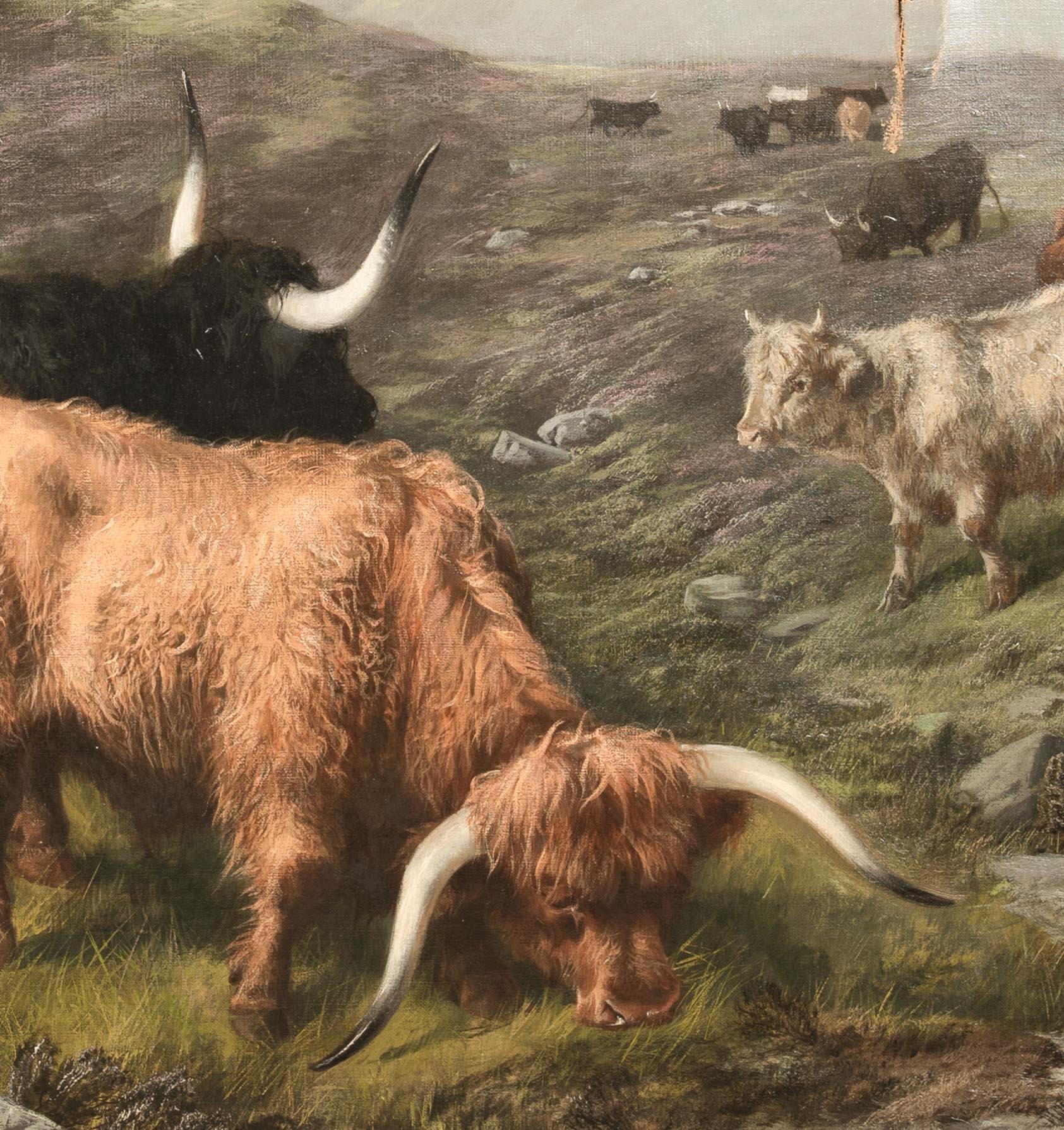 Highland Cattle, 19th Century  by E R Breach (19th Century, Scottish)   For Sale 3