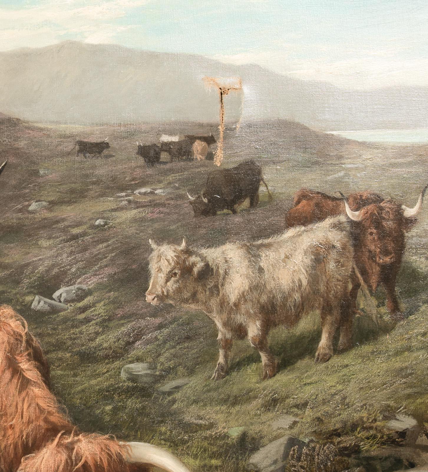 Highland Cattle, 19th Century  by E R Breach (19th Century, Scottish)   For Sale 5