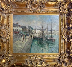 “Highly decorative harbor scene”