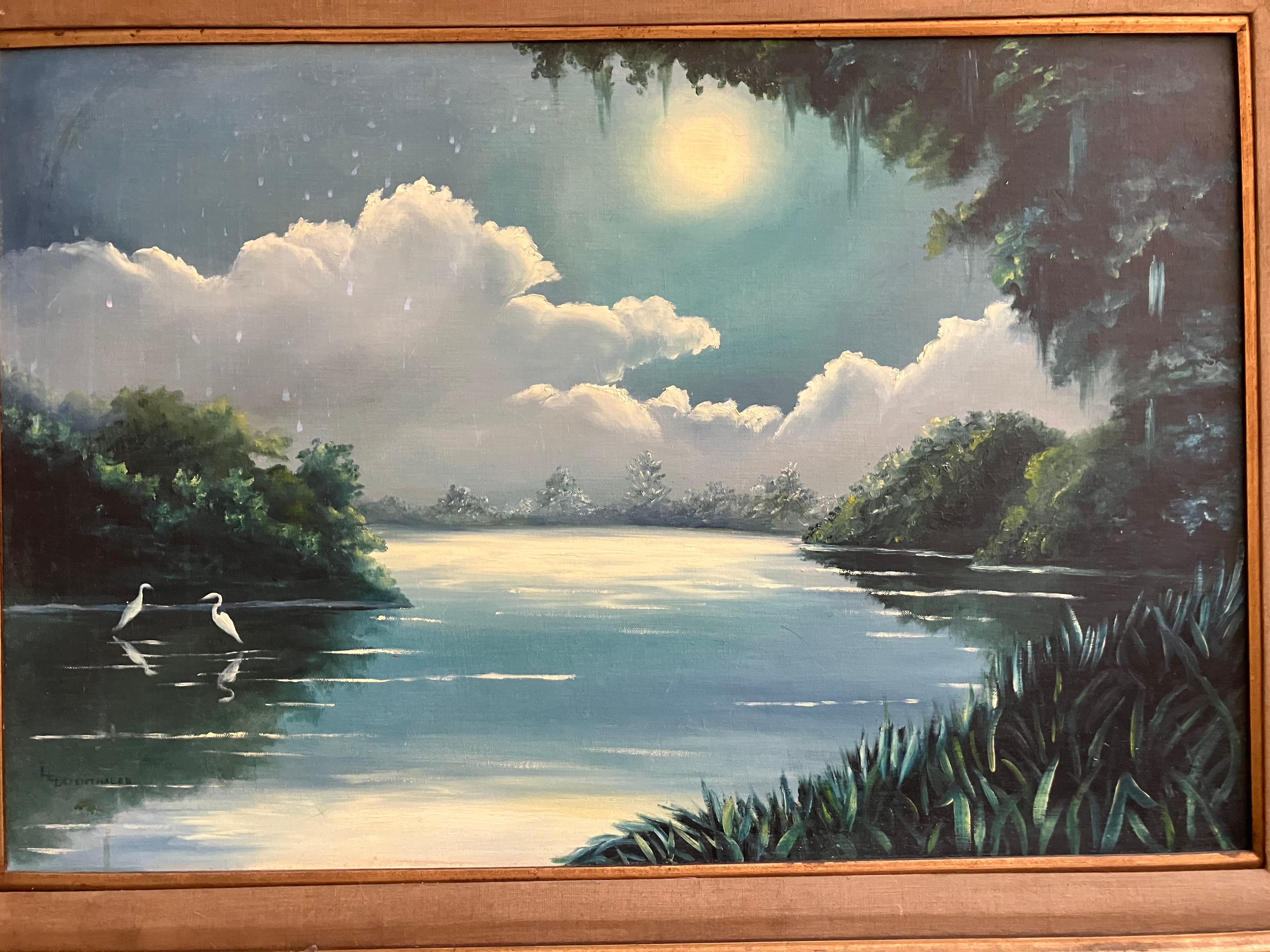 Unknown Landscape Painting – Wegelagerer-Stil