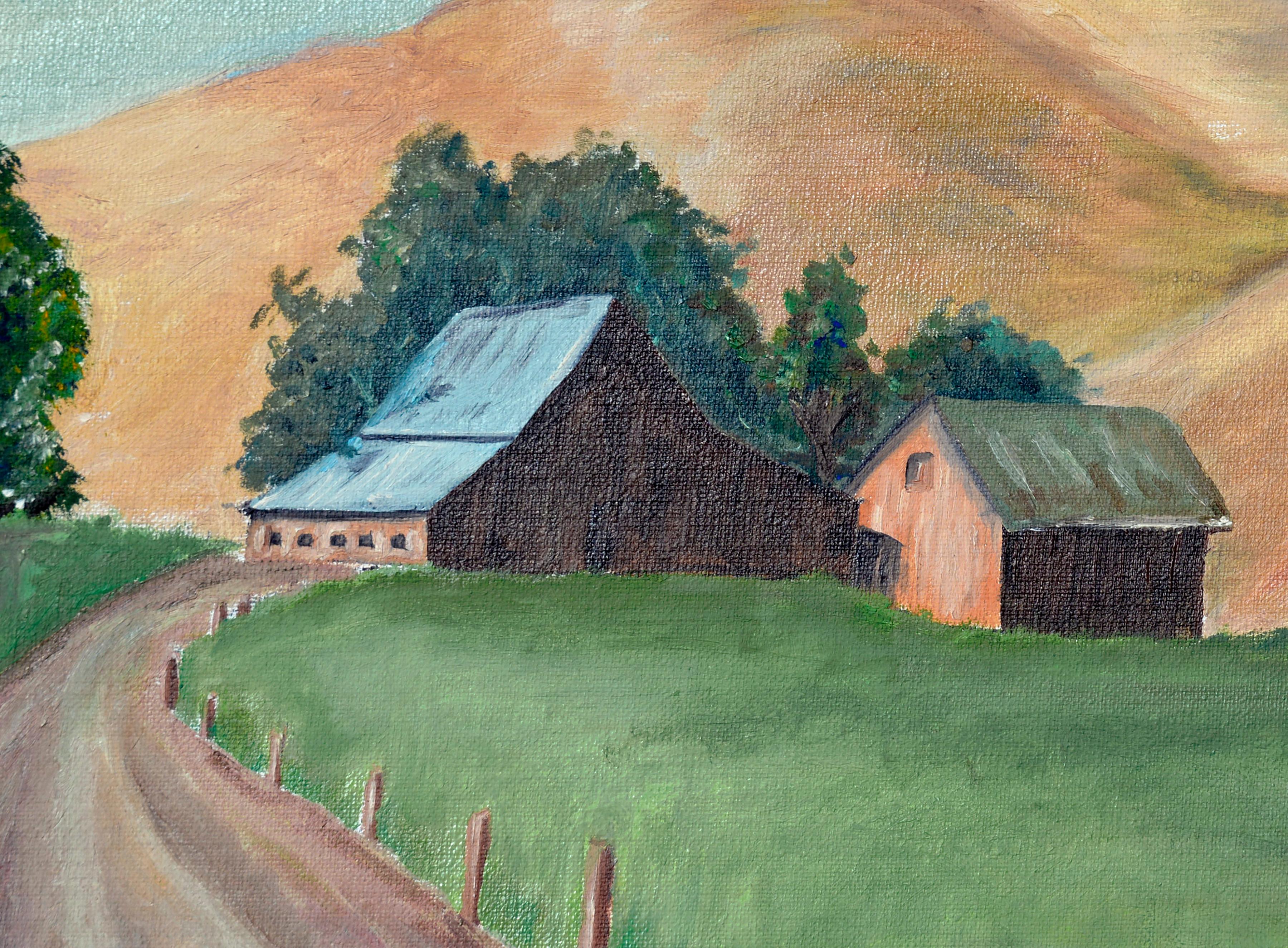 mid century landscape painting