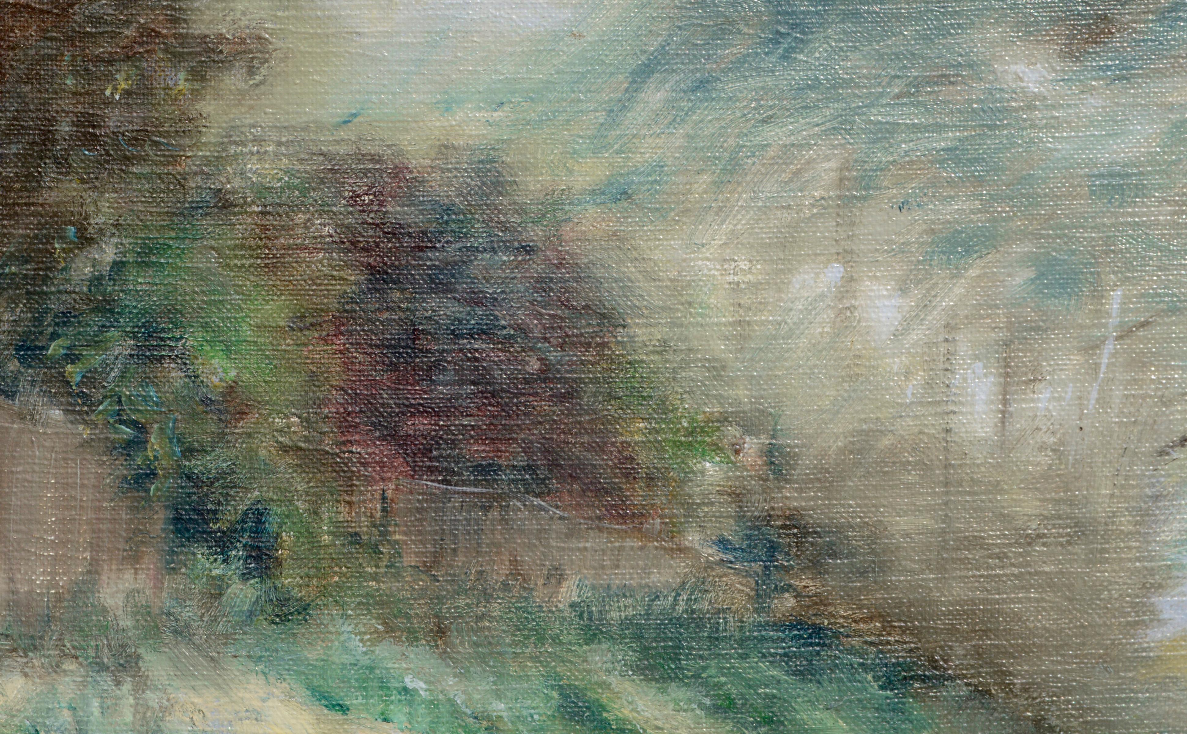 Hillside Landscape - American Impressionist Painting by Unknown