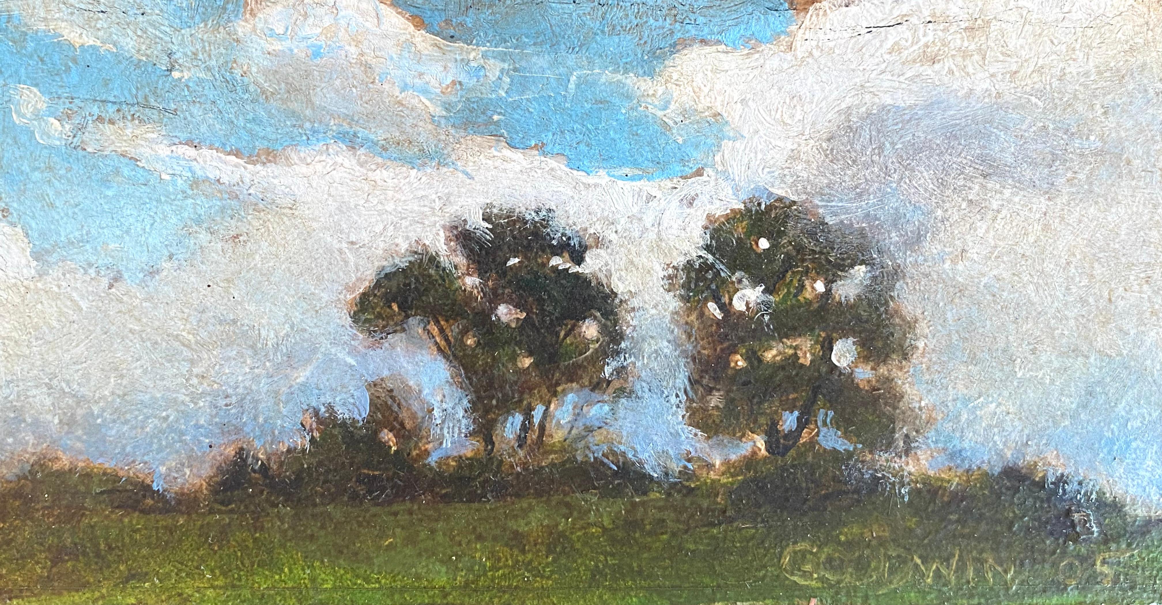 “Hilltop Trees” - Post-Impressionist Painting by Unknown