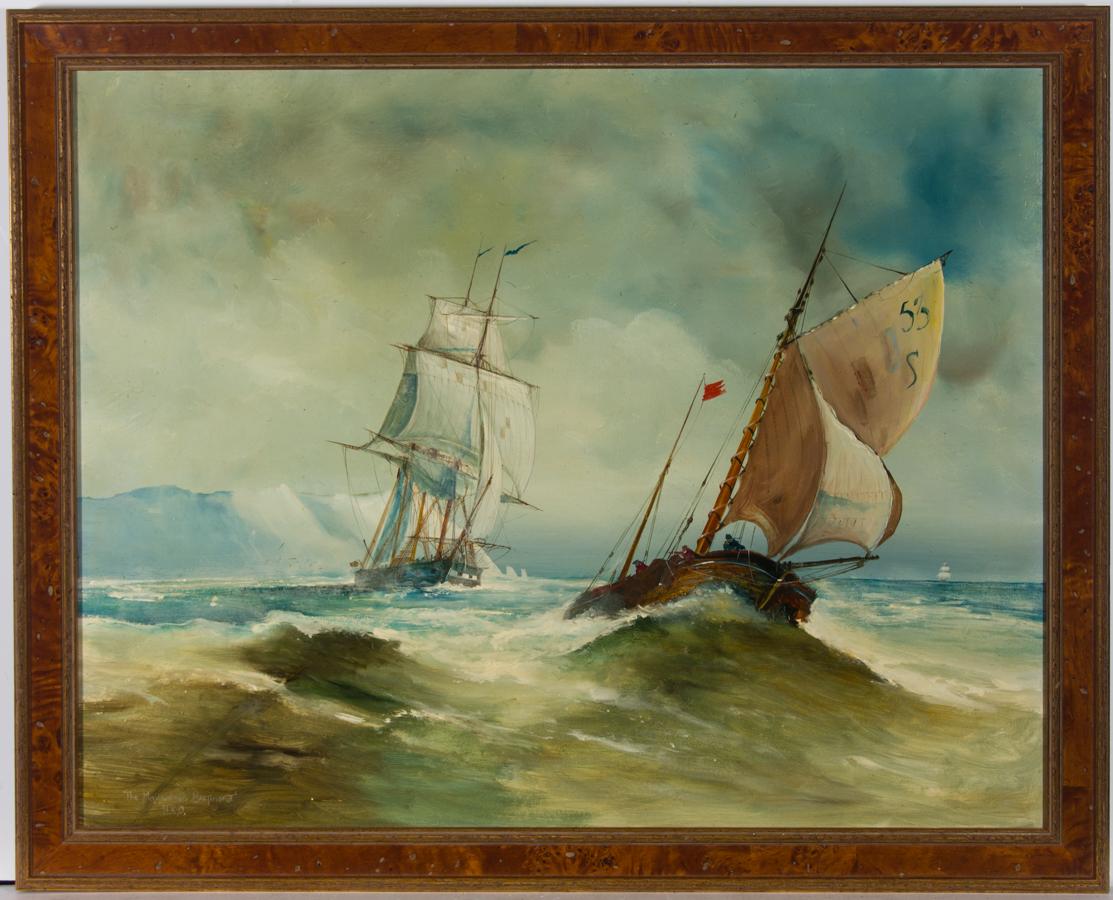 Unknown Figurative Painting - H.K.O - Framed Mid 20th Century Oil, The  Merchantman, Baltimore