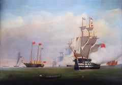 HMY VICTORIA AND ALBERT INSPECTING THE FLEET OFF PORTSMOUTH, maritime, shipping