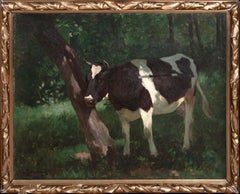 La vache friesienne dans la forêt, Holstein, 19e siècle par JULIUS HUGO BERGMANN