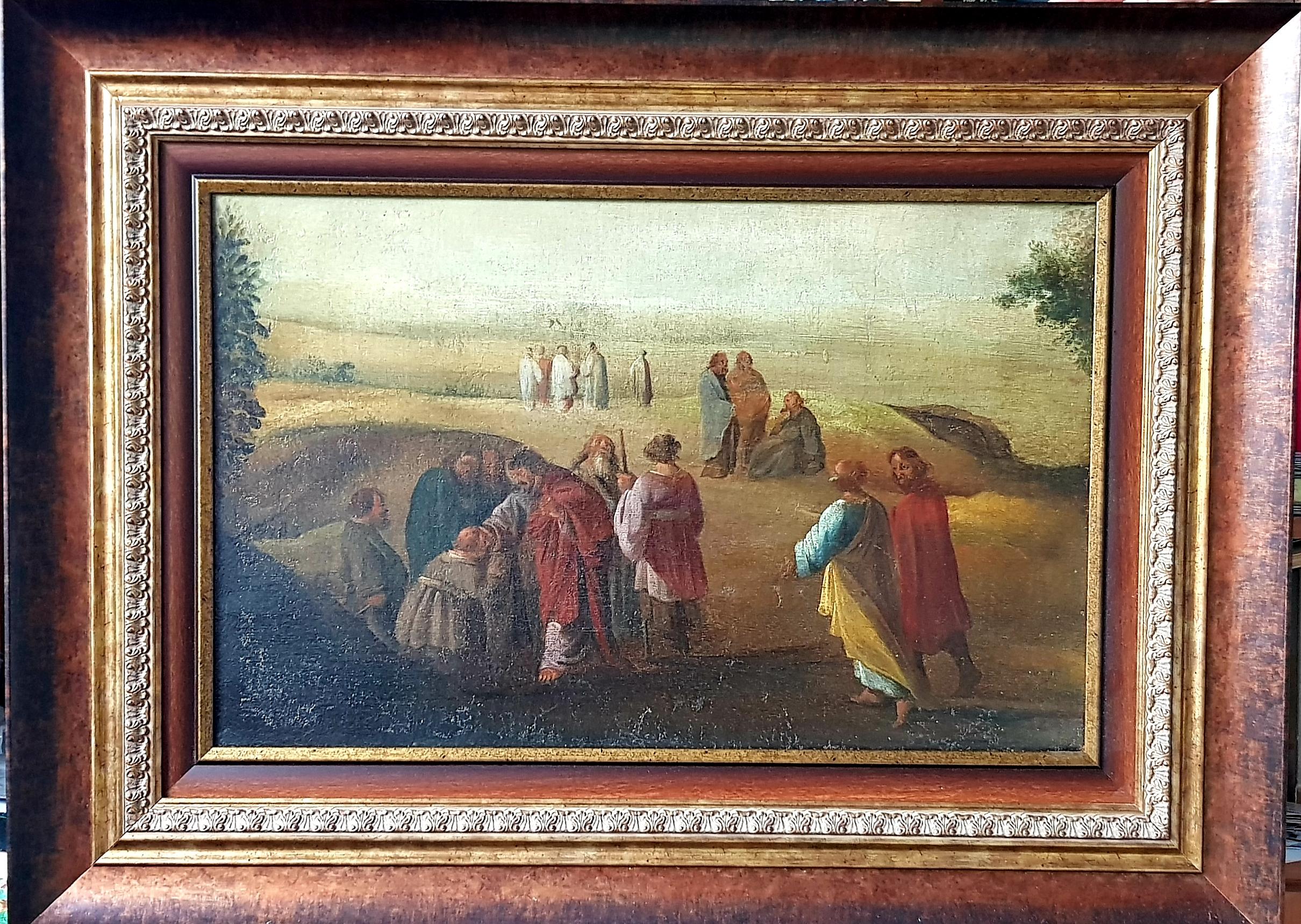 Le baptême du Saint-Esprit, scène biblique, début du 18ème siècle, école florentine - Painting de Unknown