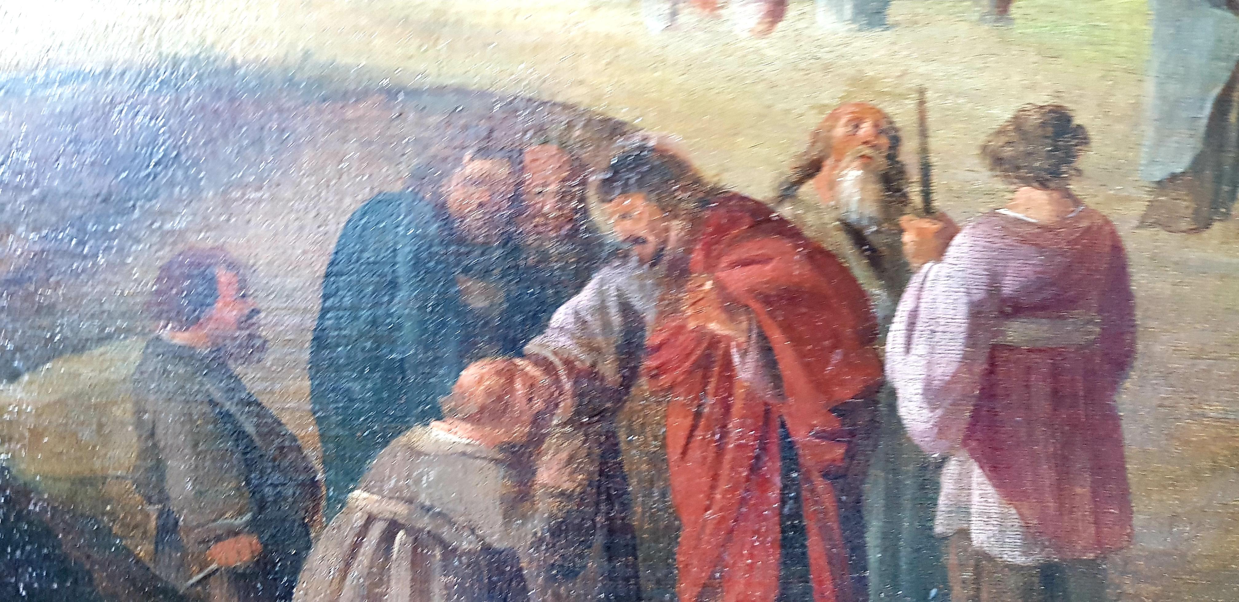 Le baptême du Saint-Esprit, scène biblique, début du 18ème siècle, école florentine - Victorien Painting par Unknown
