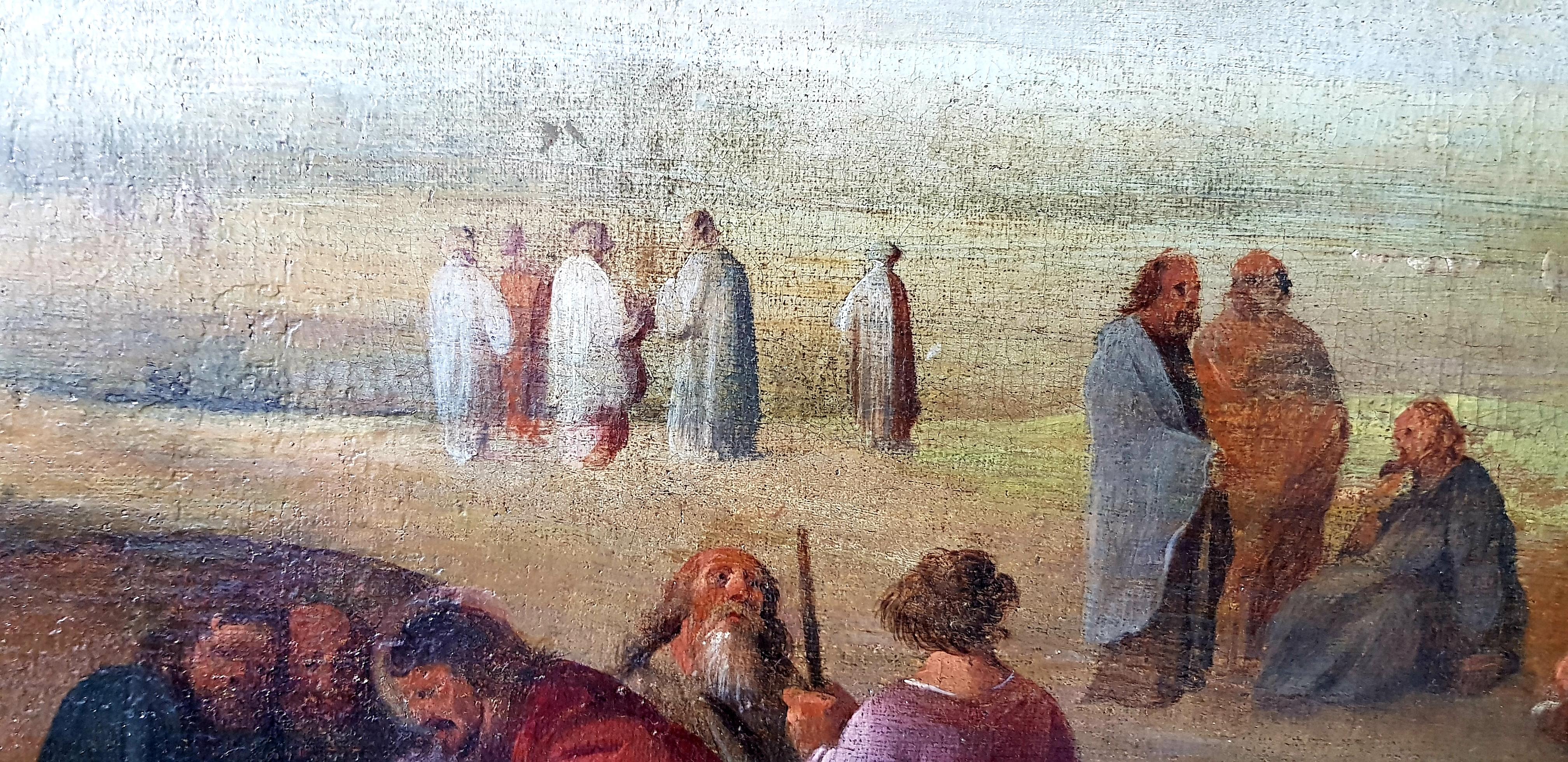 Le baptême du Saint-Esprit, scène biblique, début du 18ème siècle, école florentine - Gris Landscape Painting par Unknown