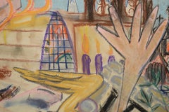 Holy Fire, Pastel figuratif expressionniste abstrait