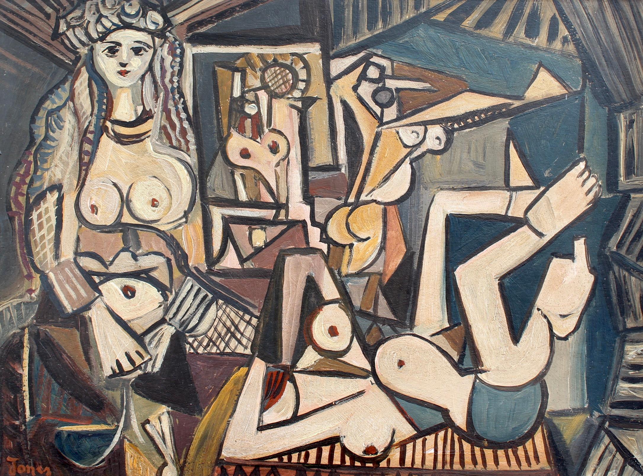 Unknown Abstract Painting - 'Homage to Picasso's Les Femmes d'Alger' by Jones 