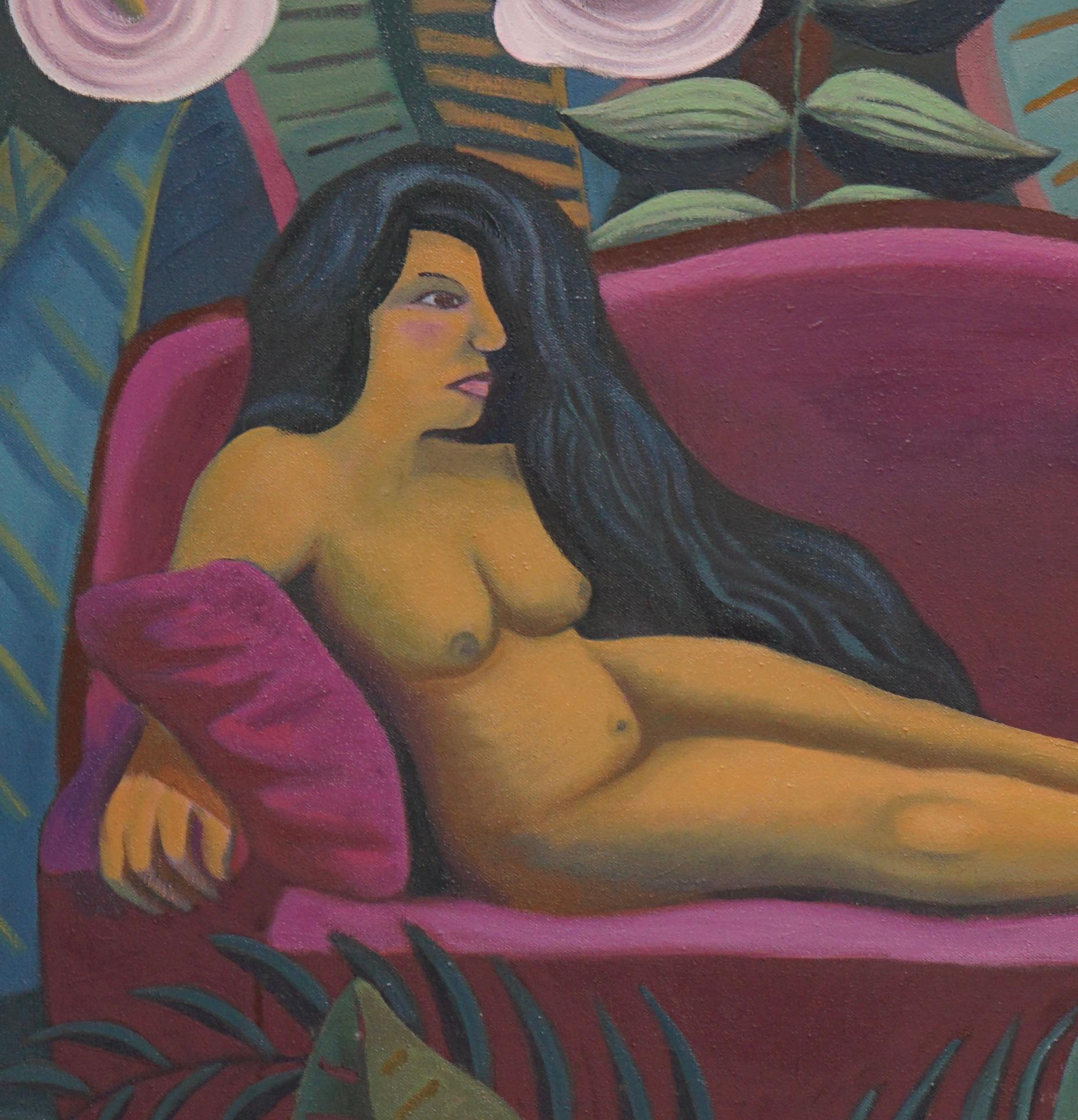 Homage to Rousseau - Nude Painting - Contemporary Art By Marc Zimmerman For Sale 2