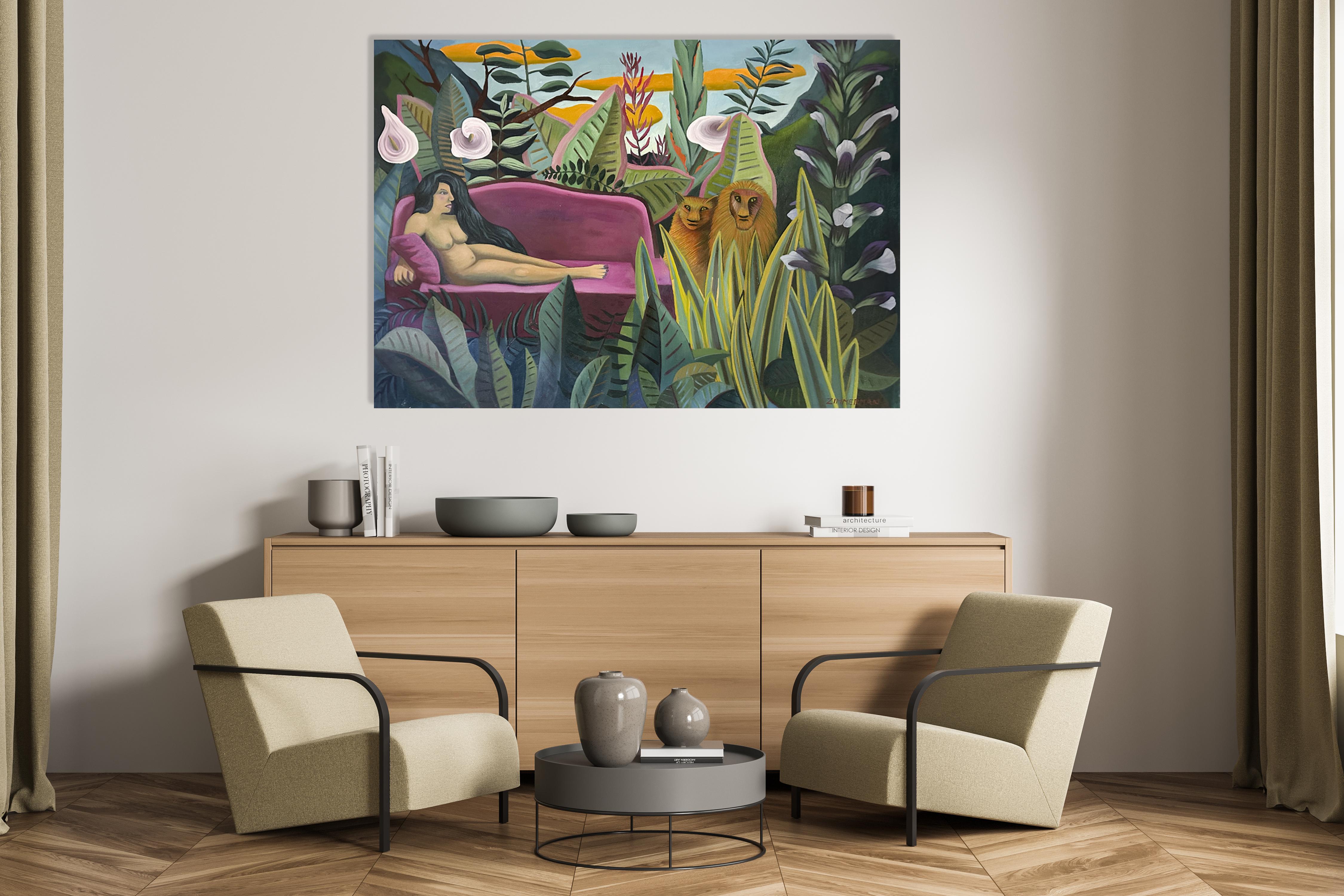 Hommage an Rousseau - Aktmalerei - Zeitgenössische Kunst von Marc Zimmerman im Angebot 3